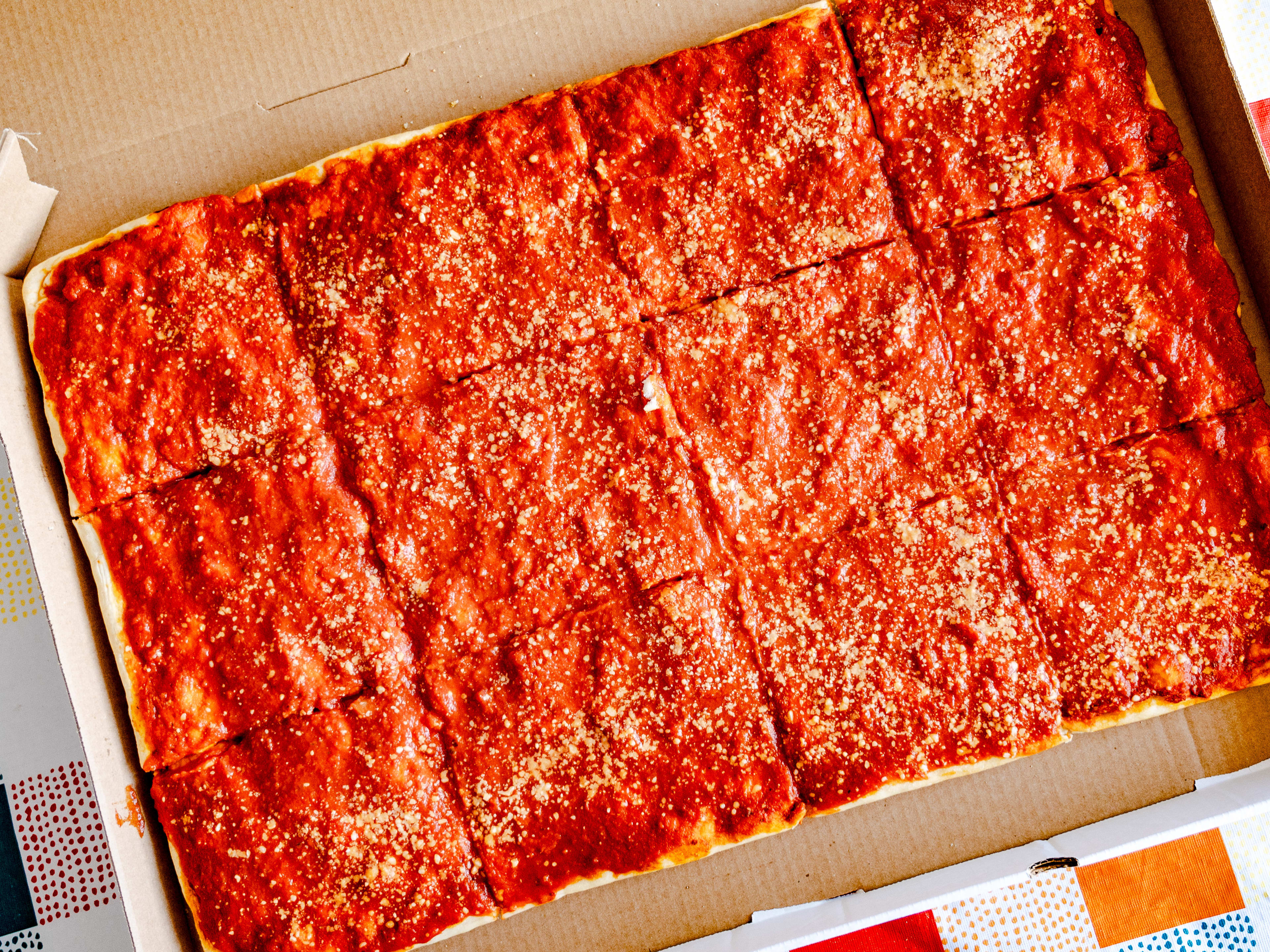 This is a tomato pie at Nonno Ugo's Italian Bakery
.