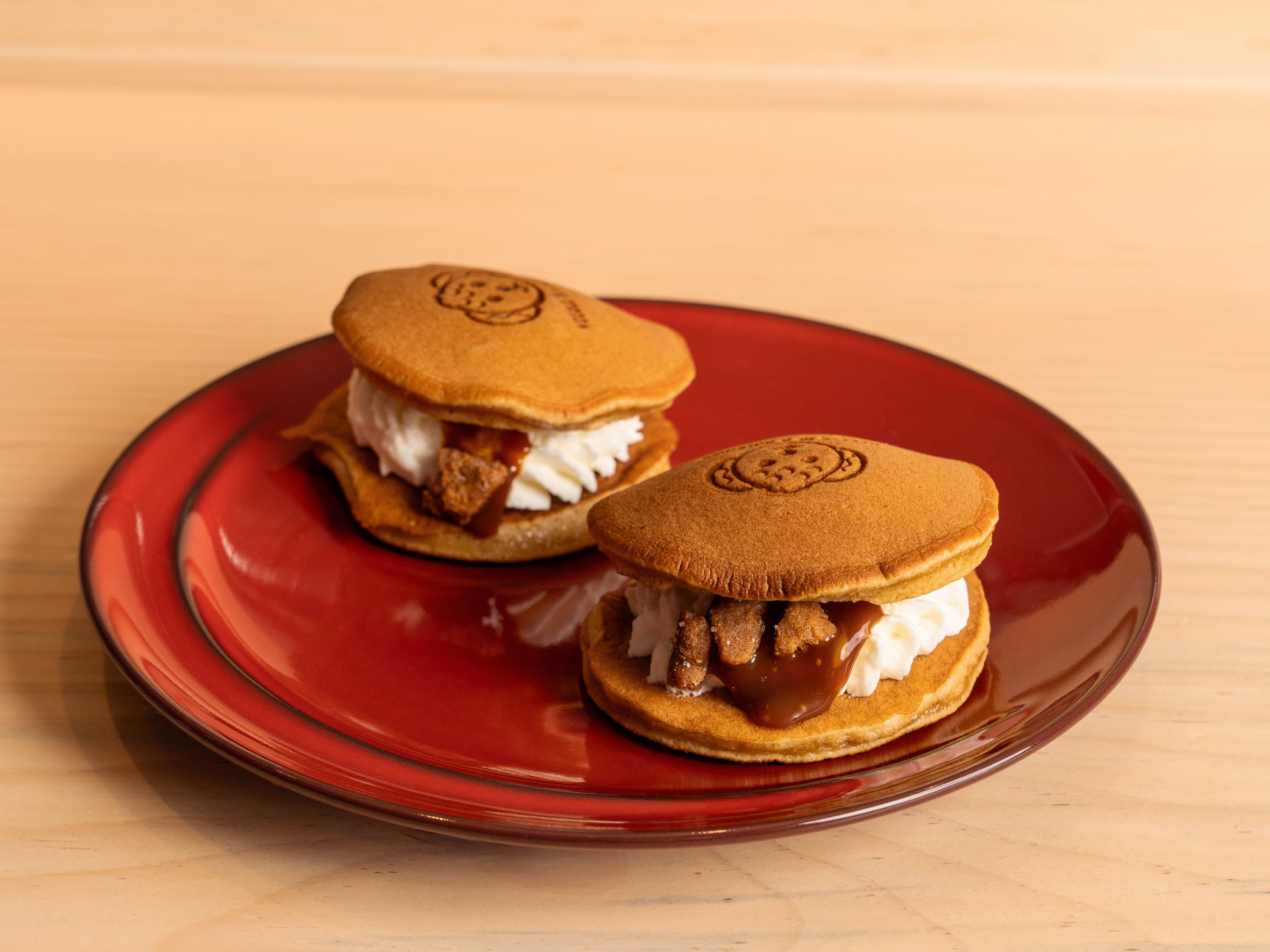 The dorayaki imprinted with the chefs' dog at Noodle In A Haystack