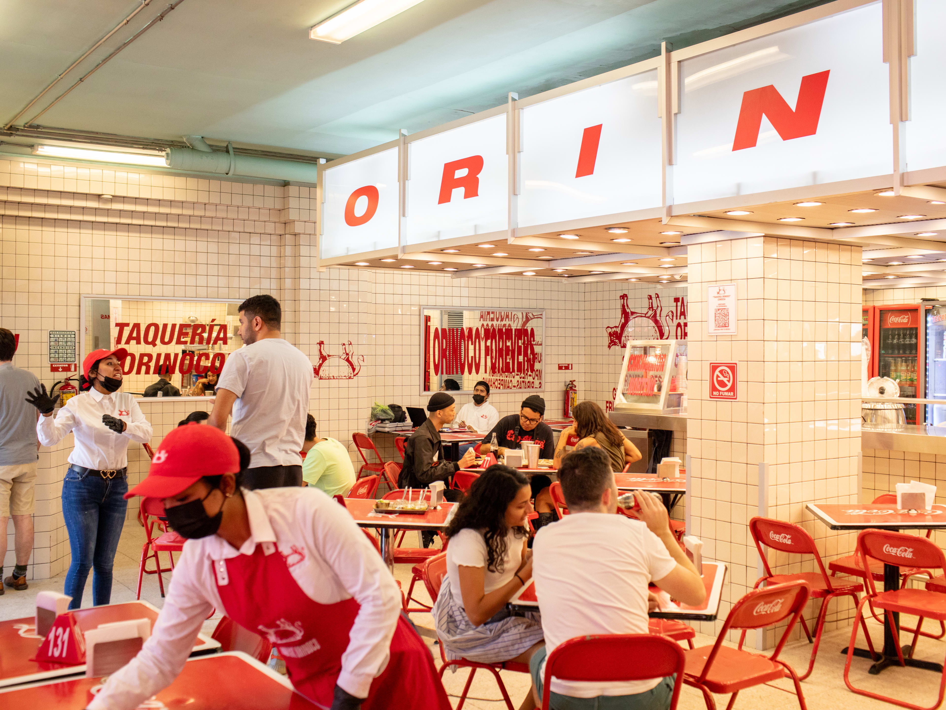 Interior during busy lunch rush at Taqueria Orinoco