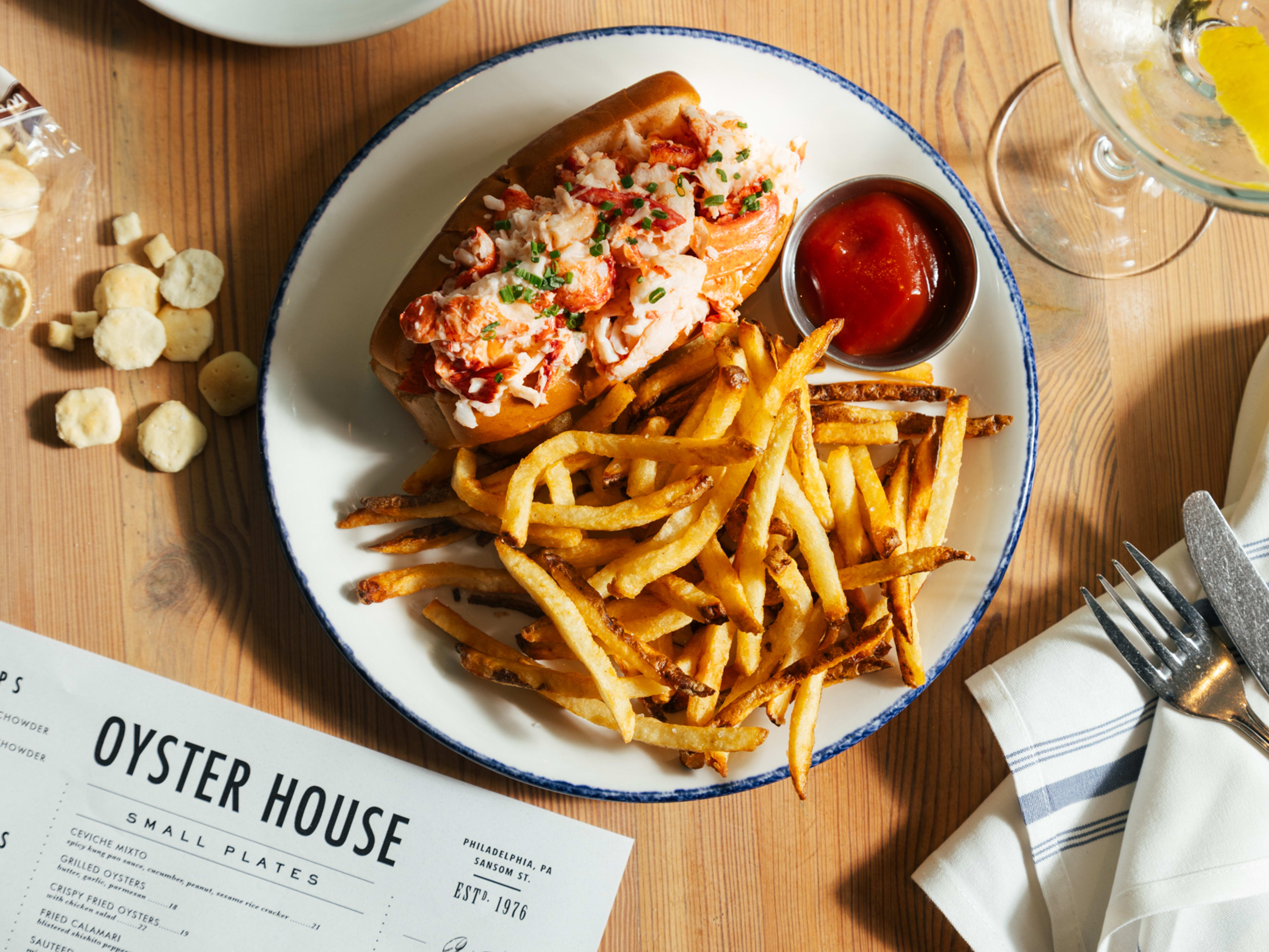 This is the lobster roll at Oyster House.