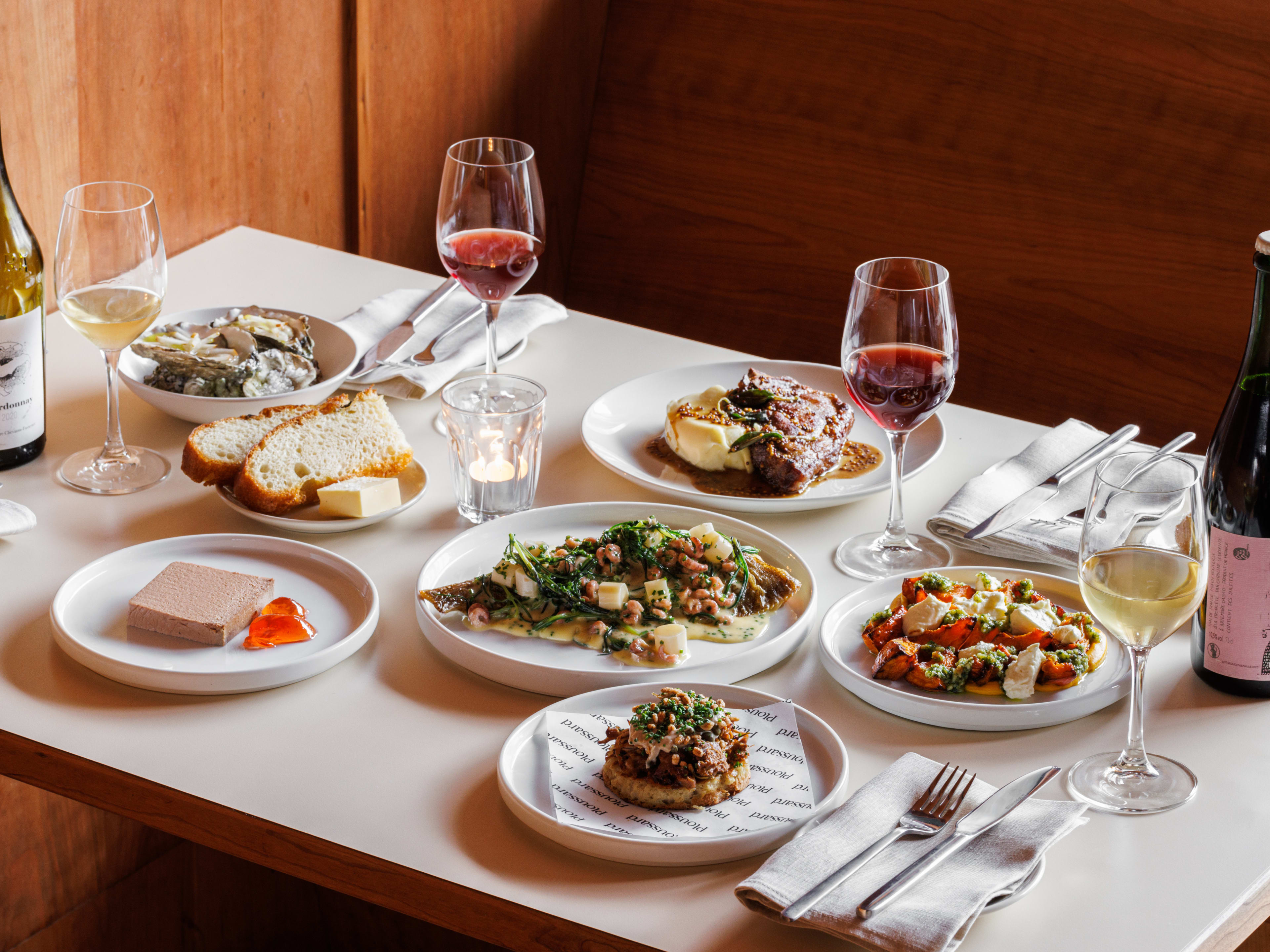 A spread of food at Ploussard.