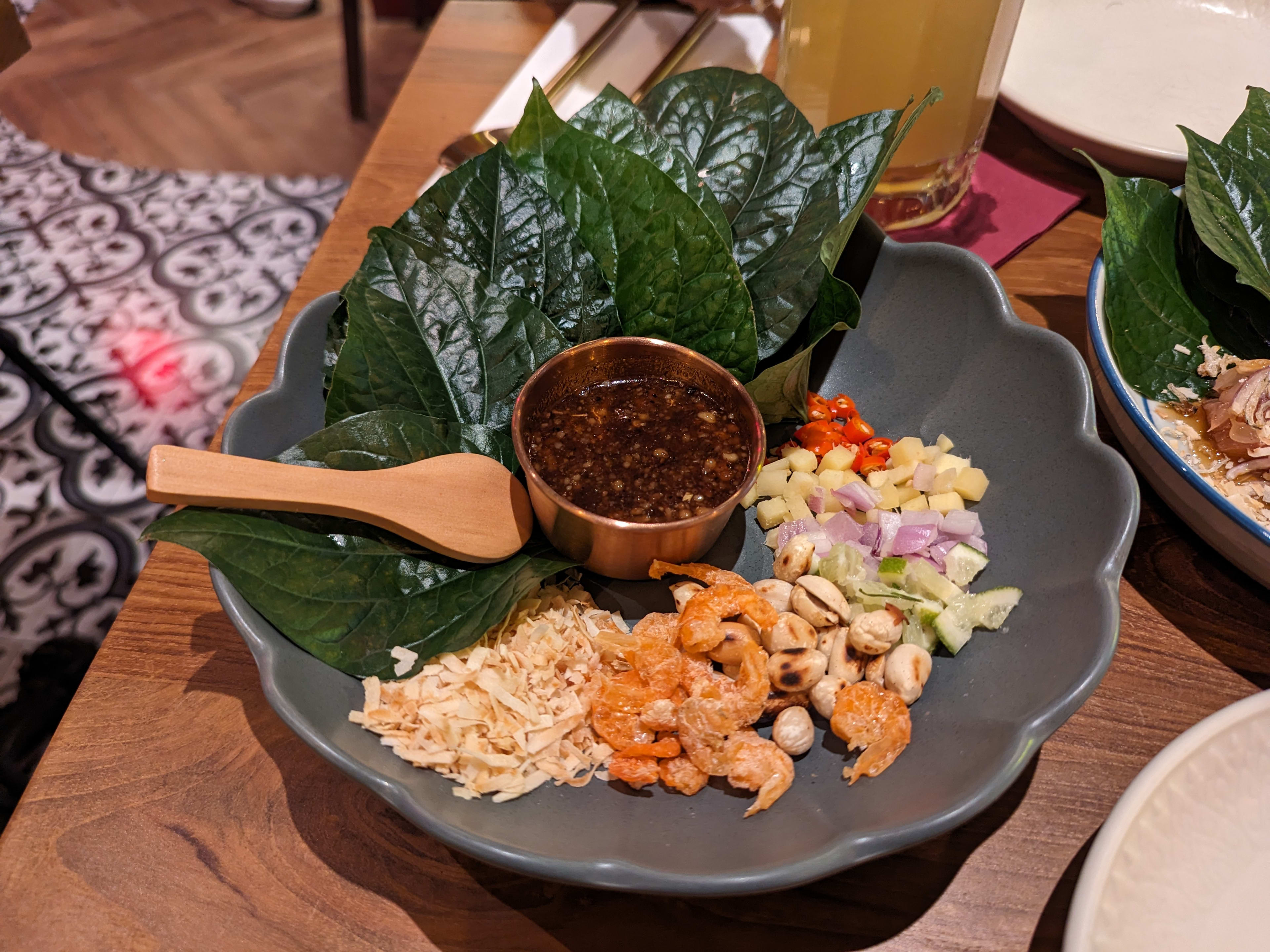 The miang kham platter from Tha Phraya.