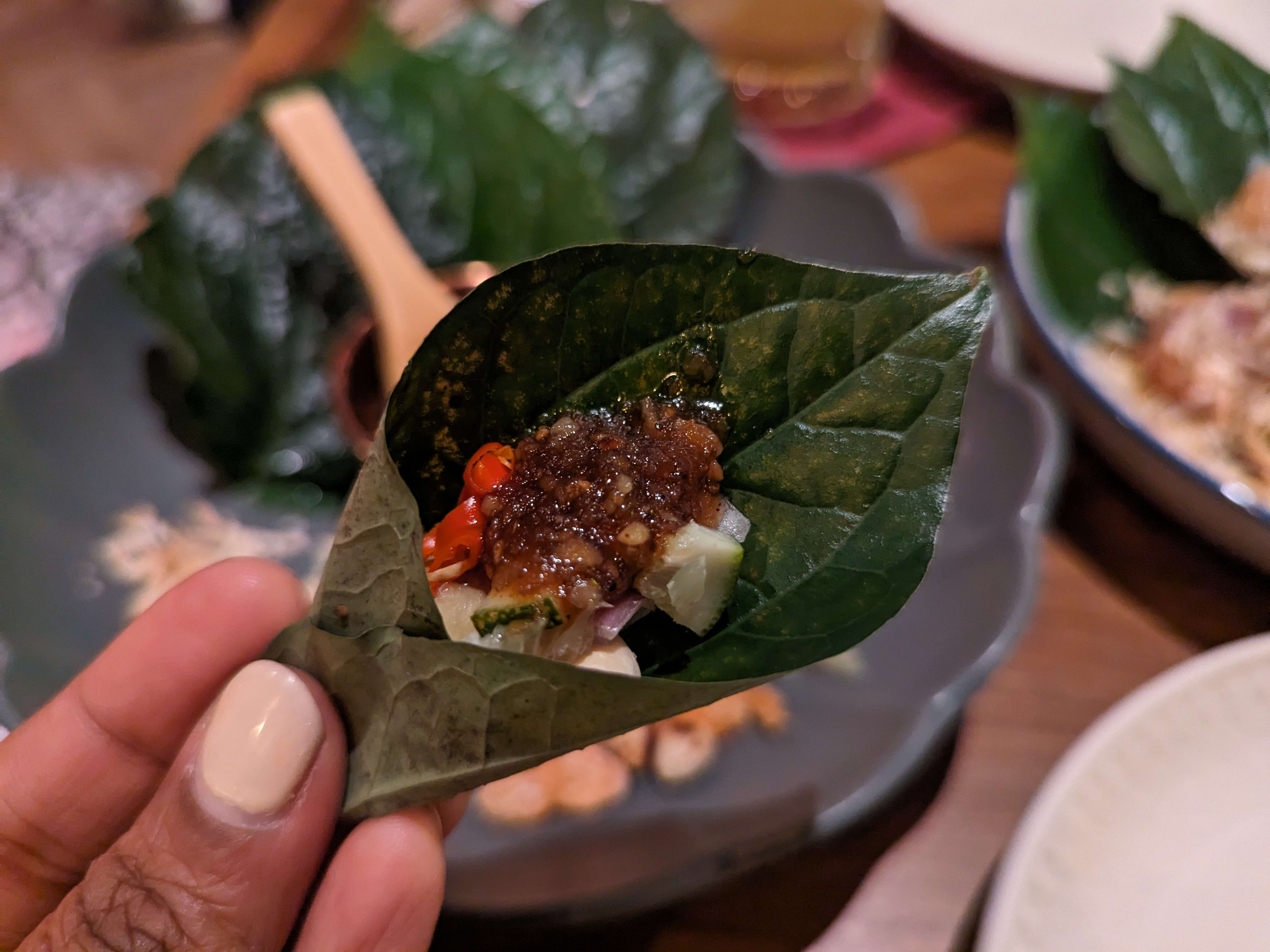 The miang kham platter from Tha Phraya.