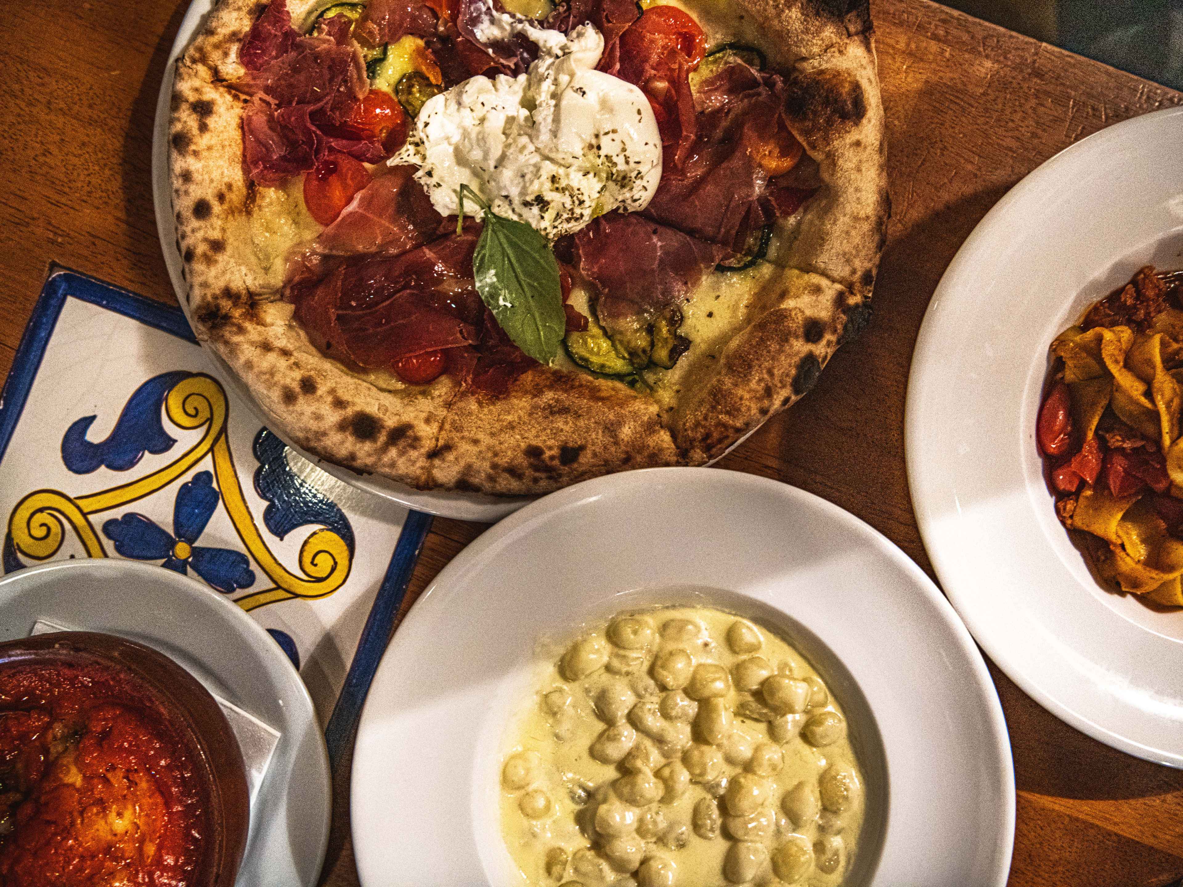 A group of dishes from Pappa Roma.