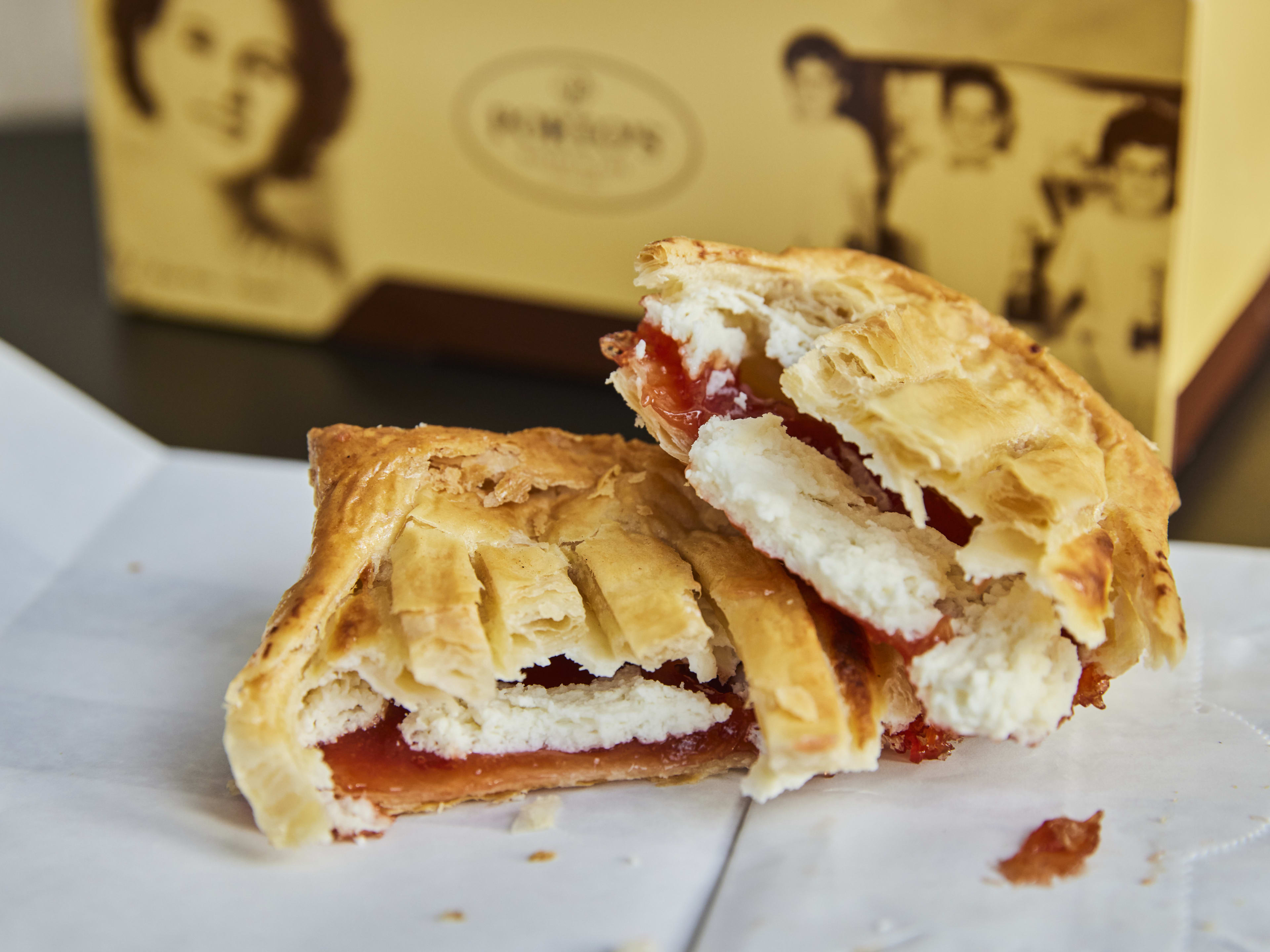 A guava and cheese pastry from Porto's Bakery.