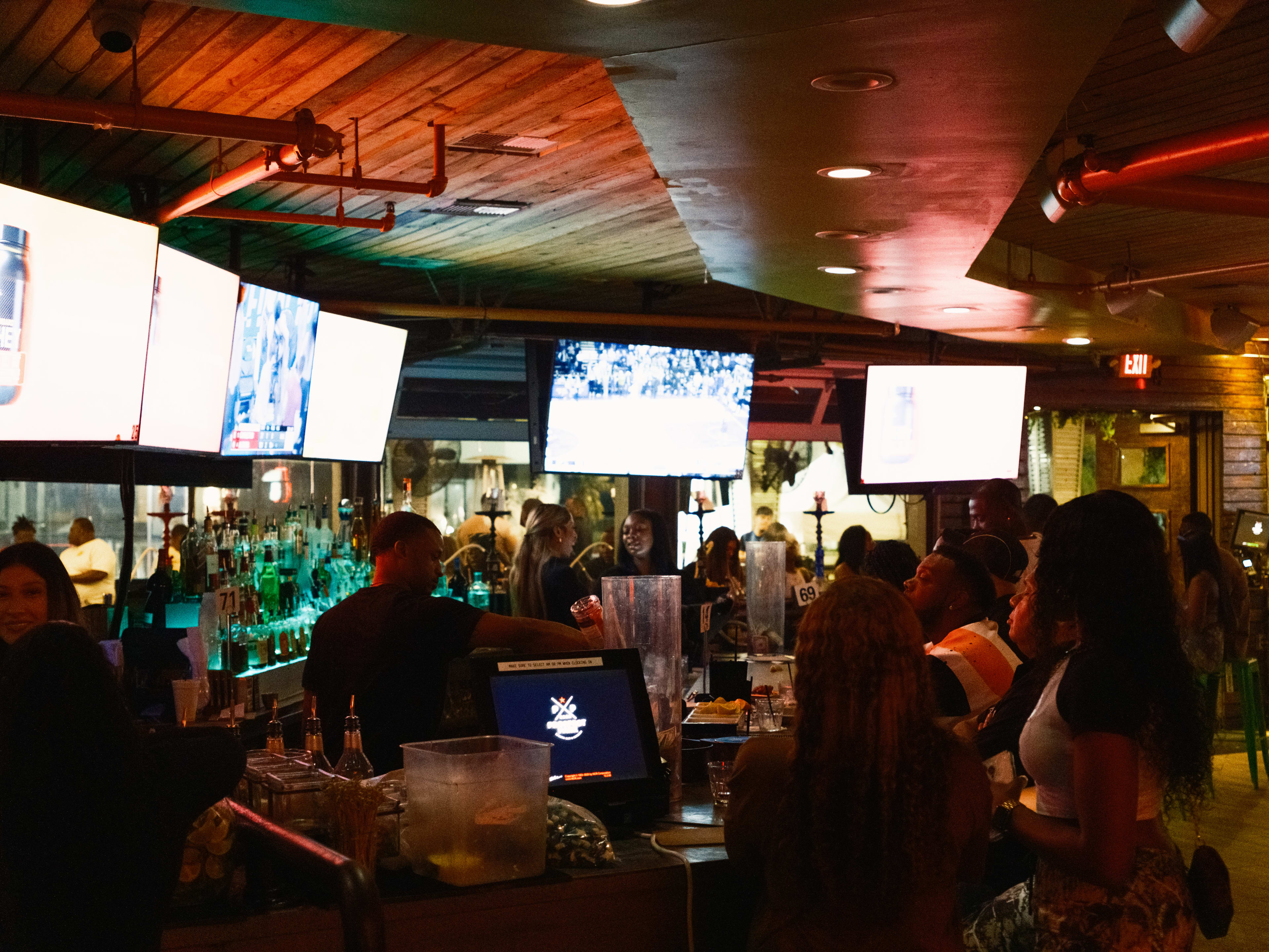 The crowded bar area at Prospect Park.