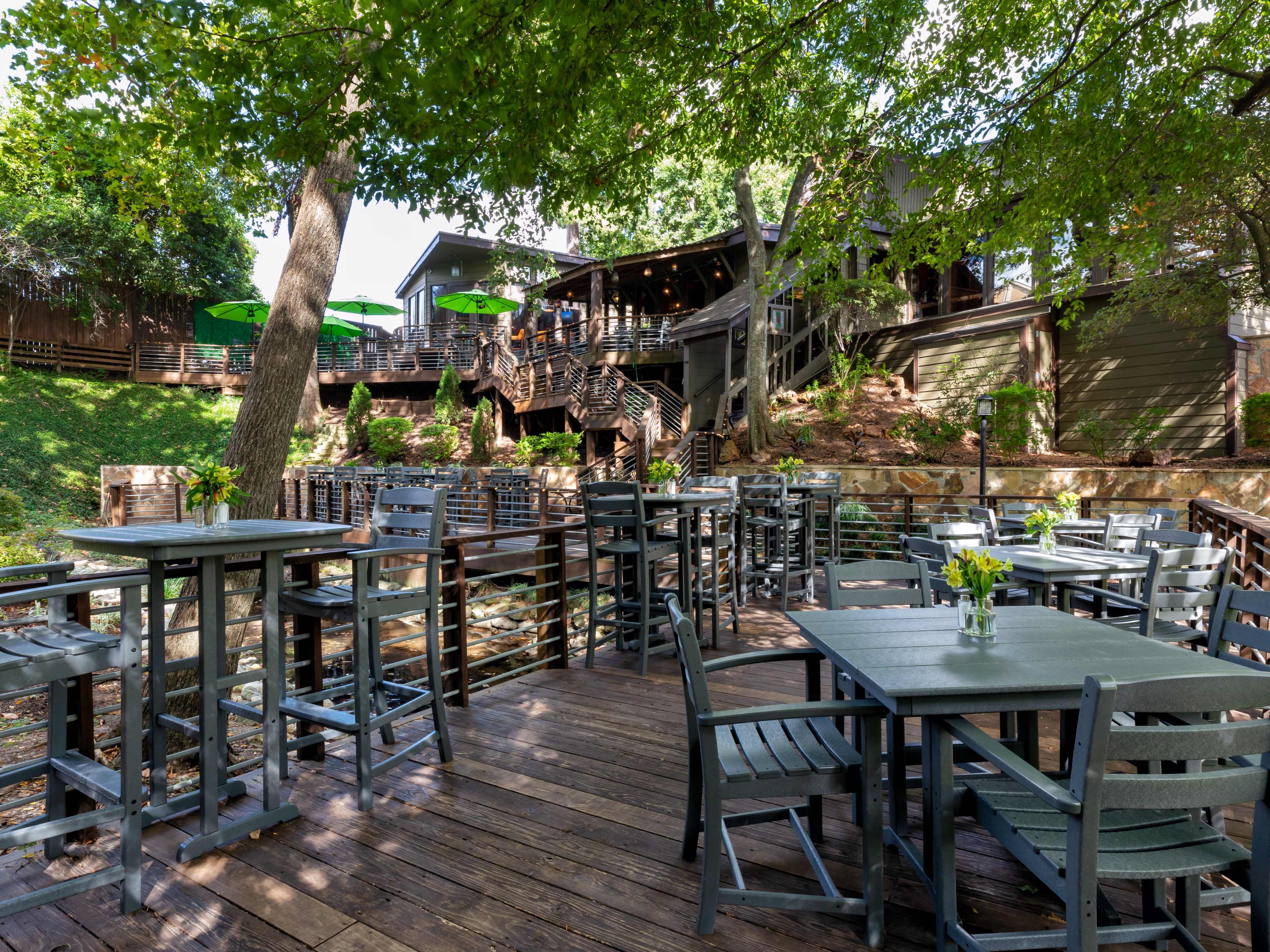 The patio at Rainbow Lodge.