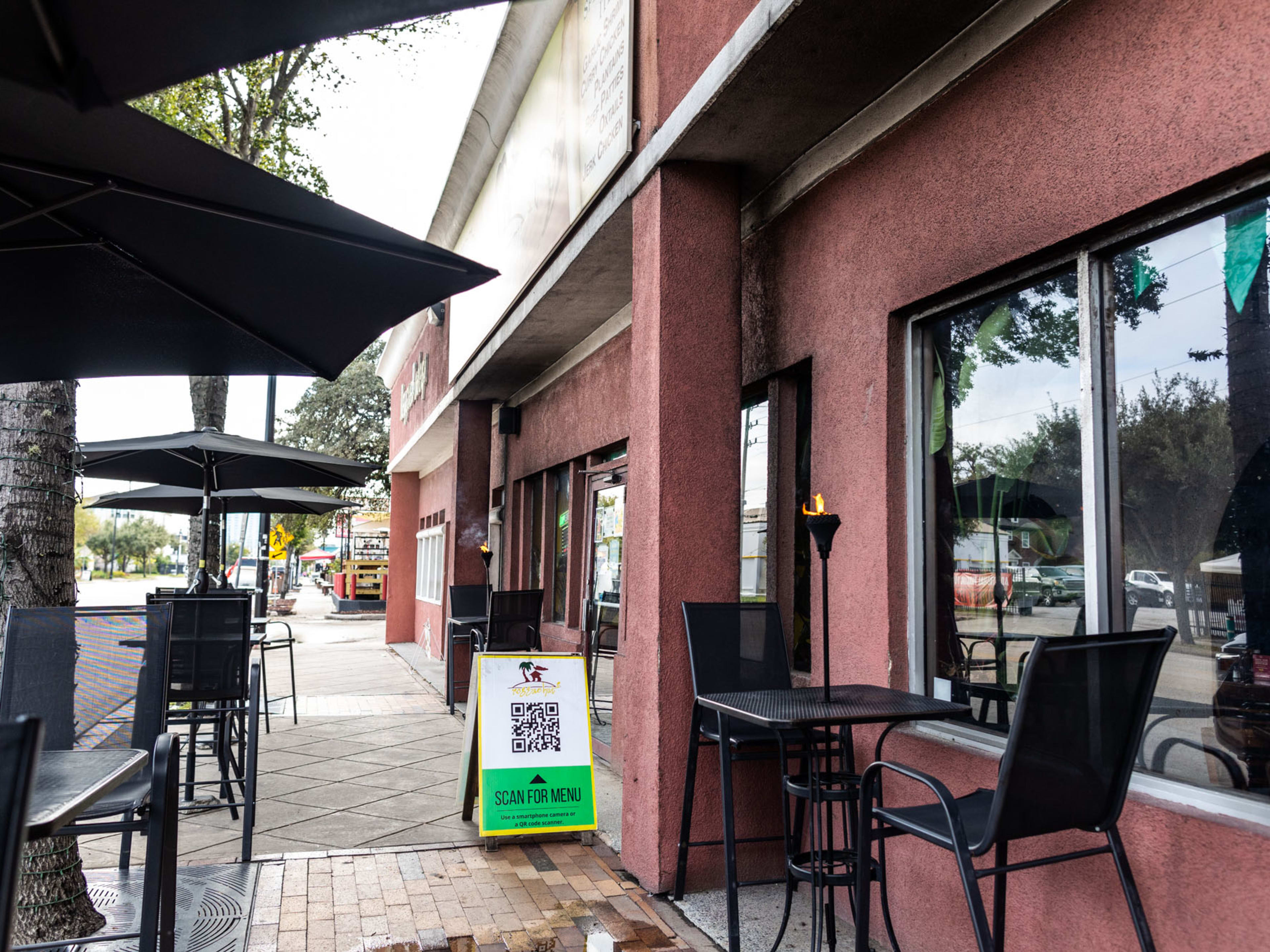 Hi-Top patio seating right outside Reggae Hut.