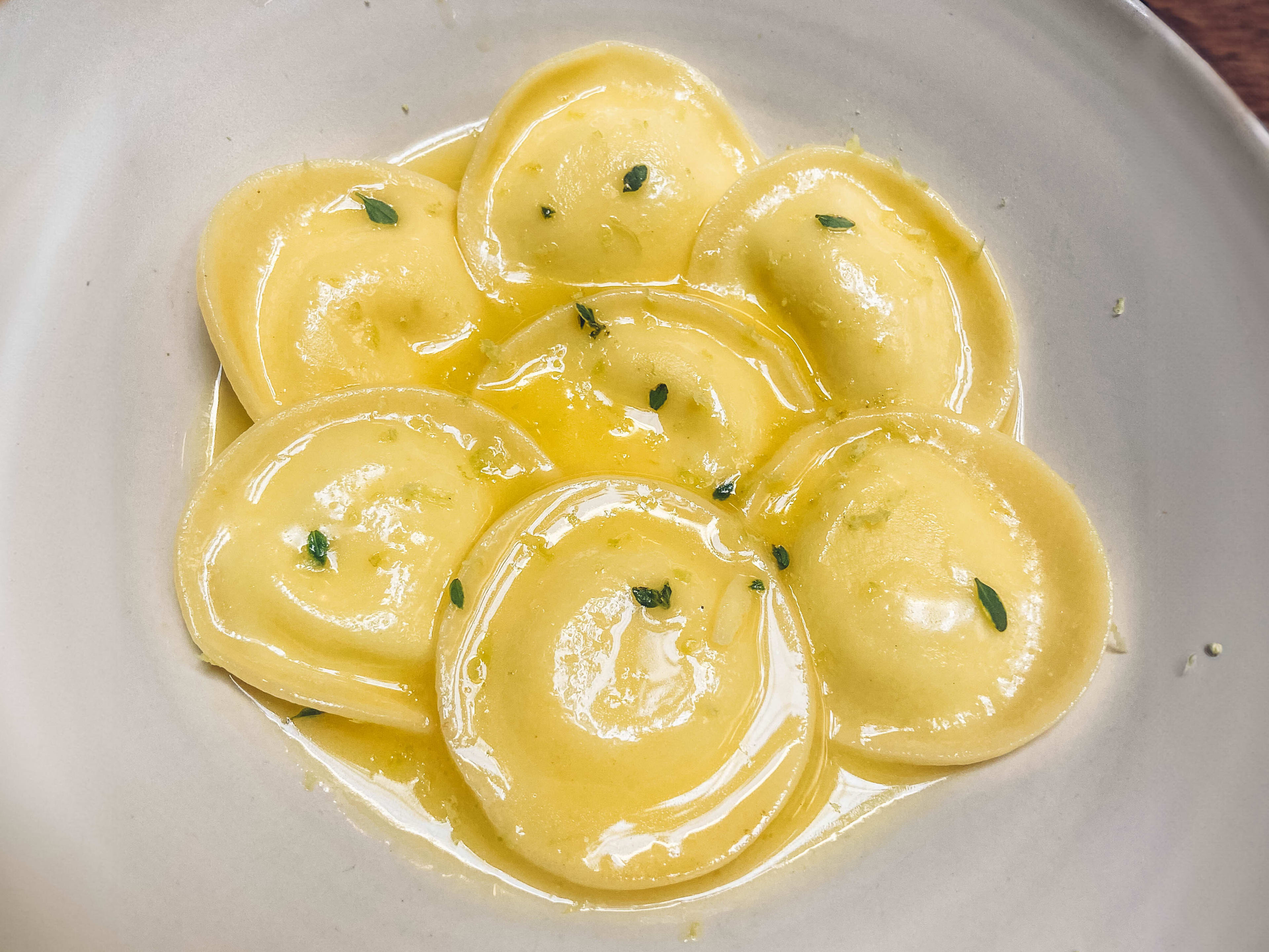 A bowl of ravioli at Rosetta, a restaurant in Mexico City