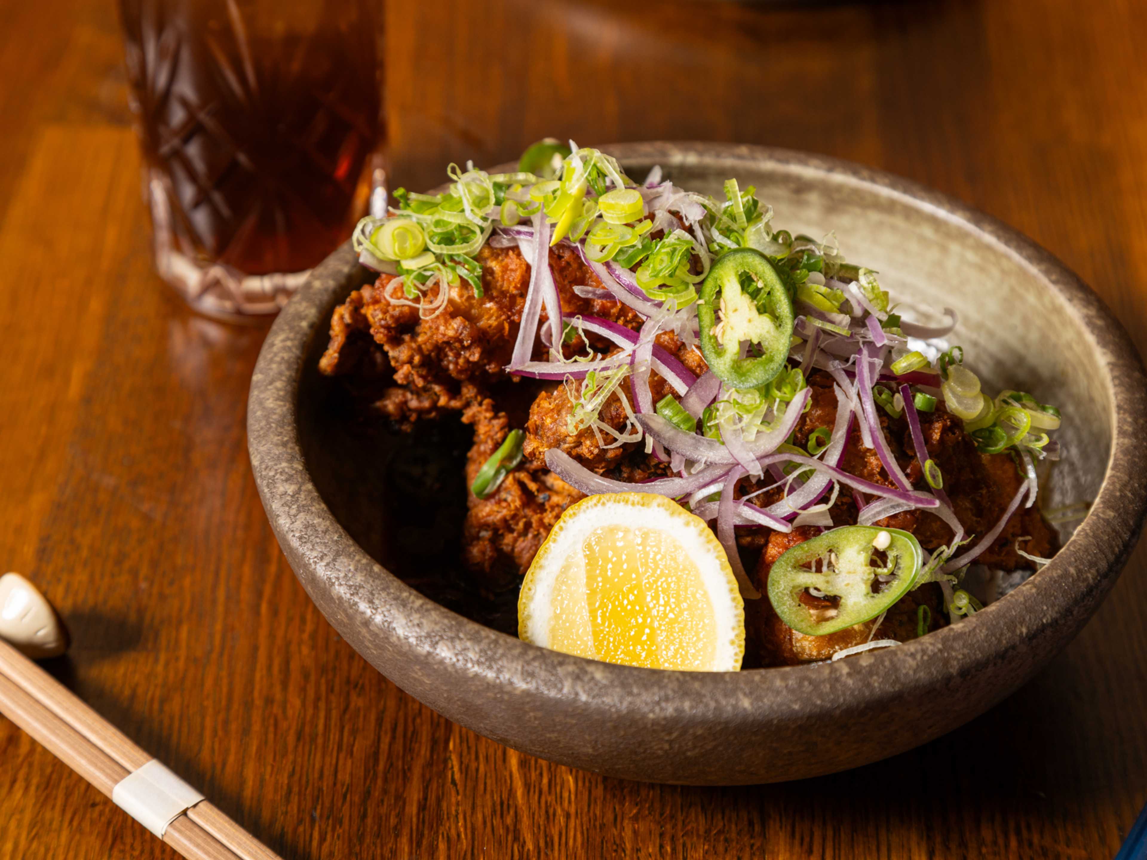 This is a plate of wings from Royal Sushi Izakaya.