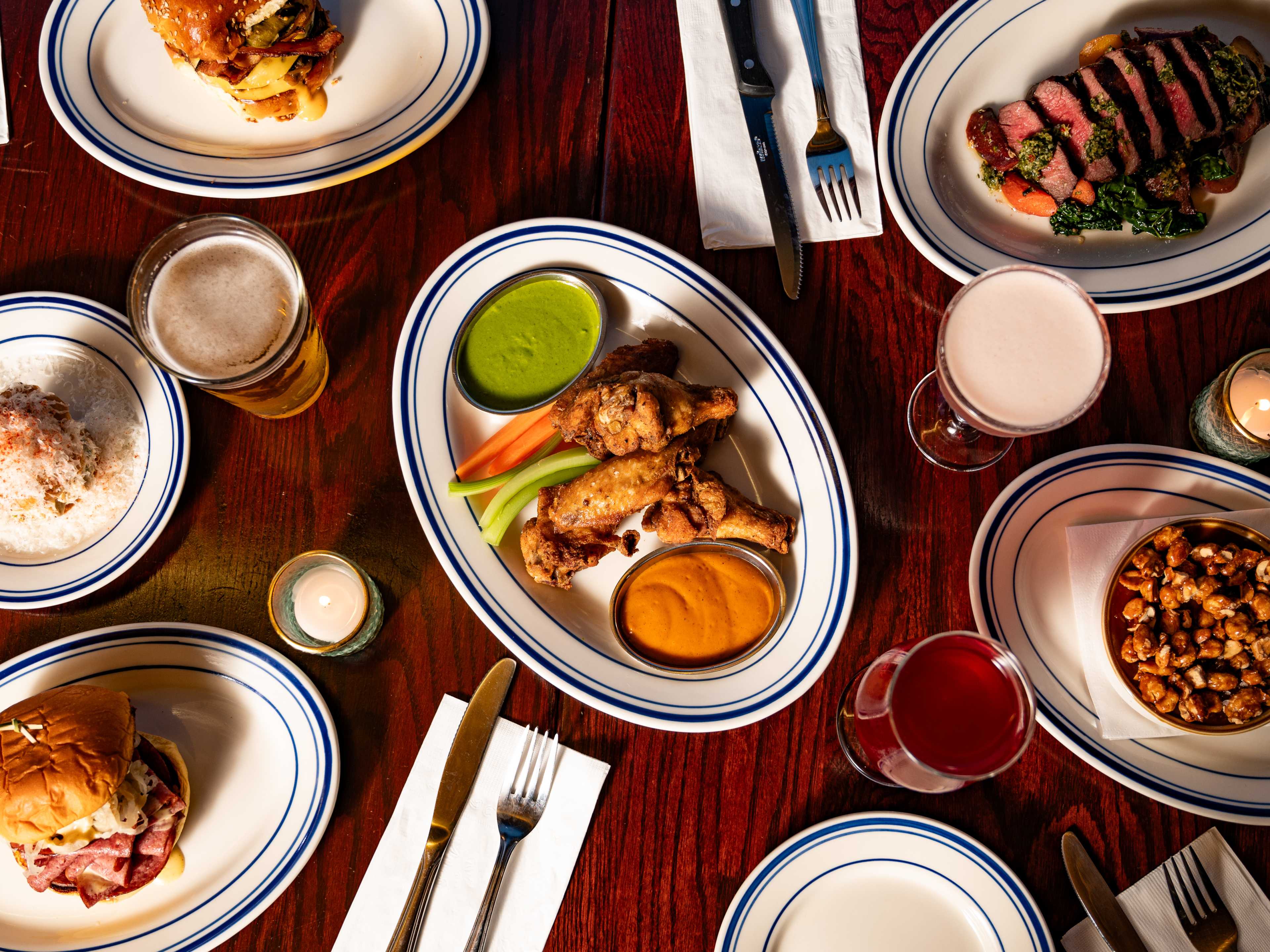 This is a food spread at Royal Tavern.