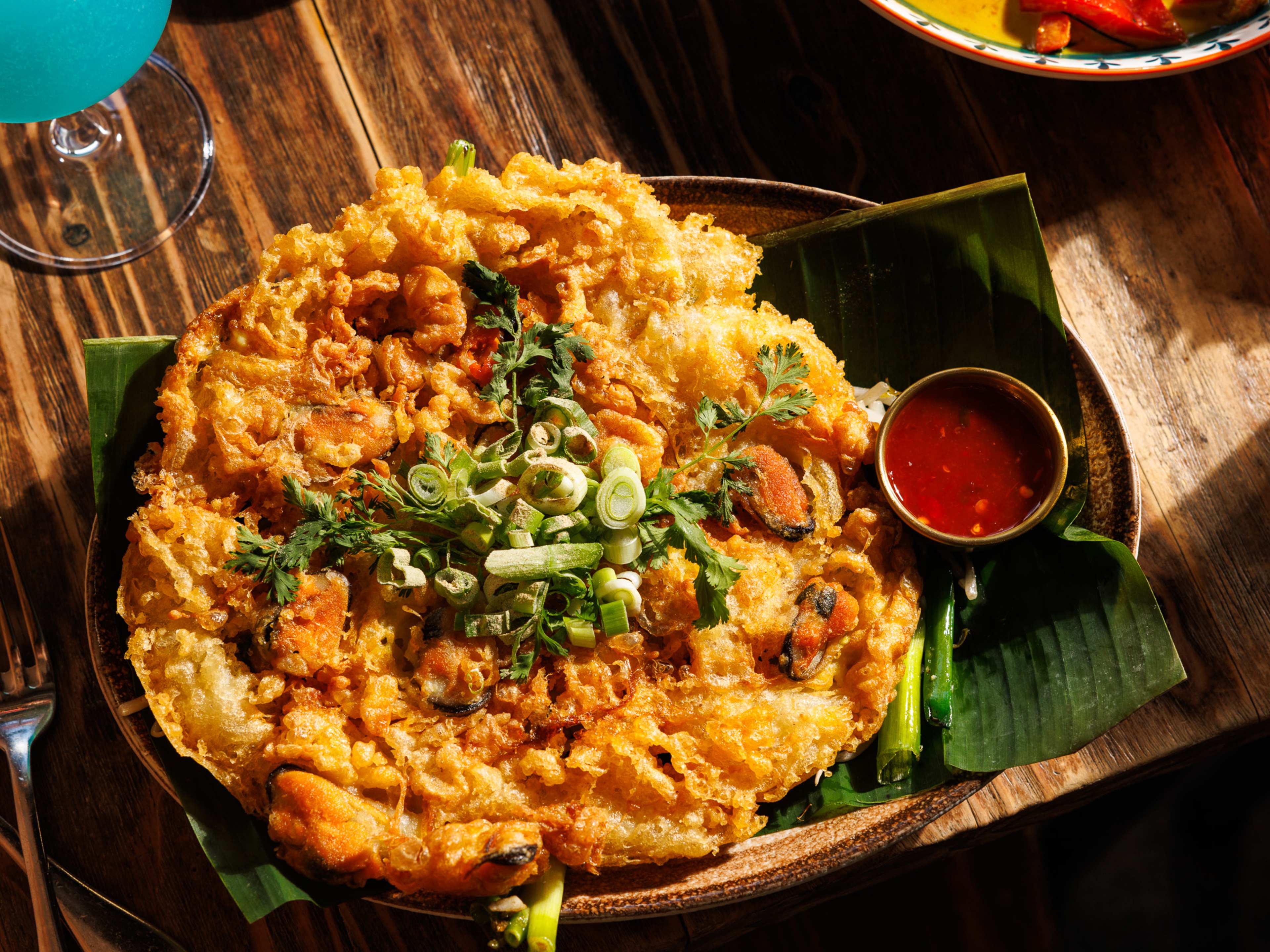 A mussel pancake from Saranrom Thai