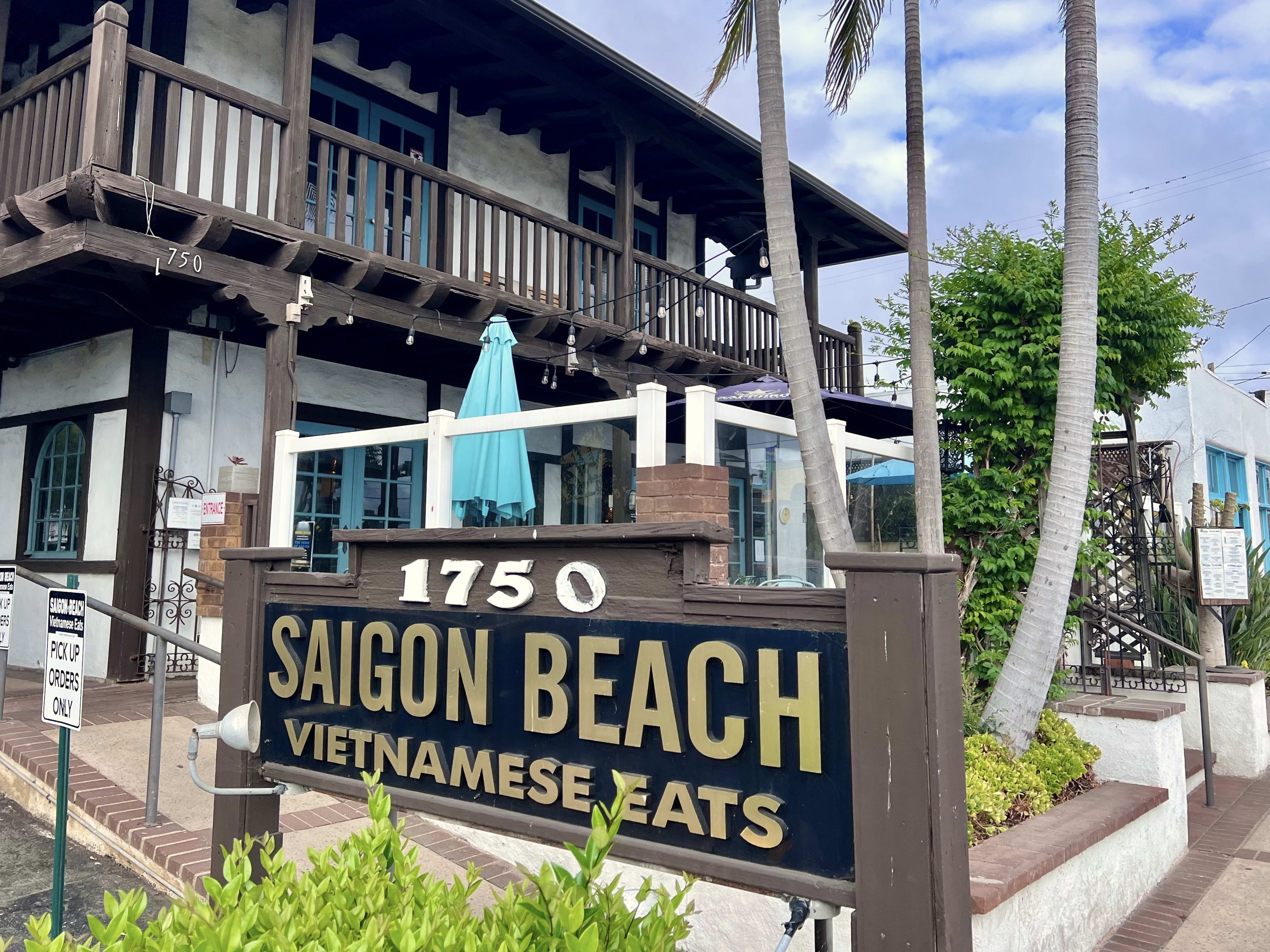 The exterior sign for Saigon Beach Vietnamese Eats