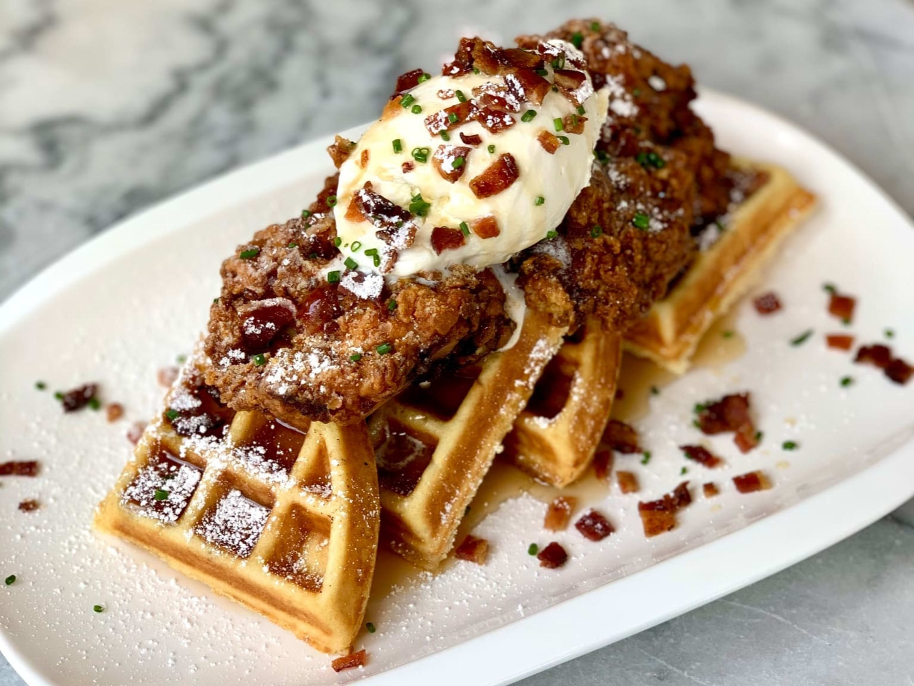 Chicken and waffles at Scopo Divino in SF.