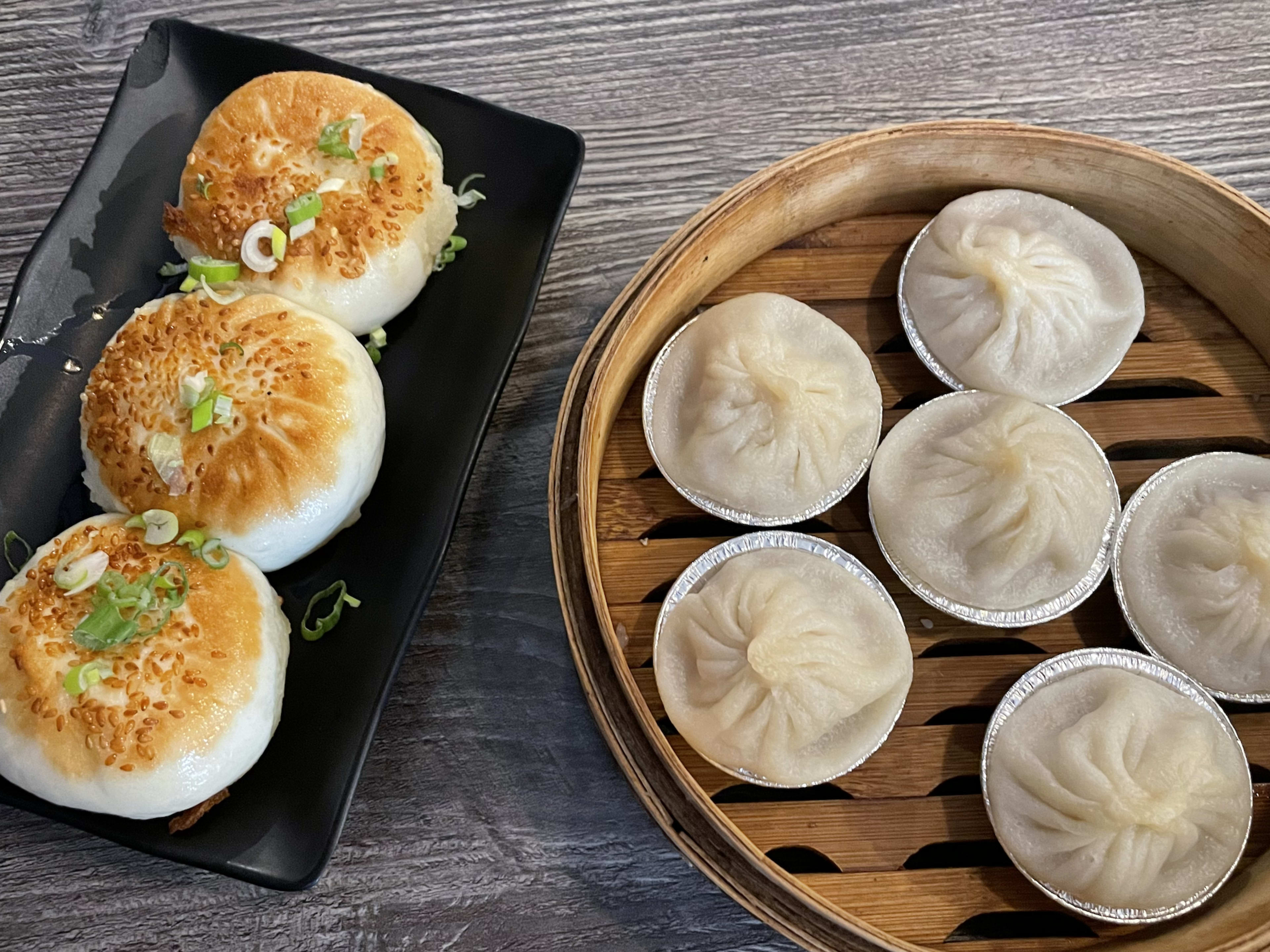 The xiao long bao and pan-fried pork bun at Dumpling House