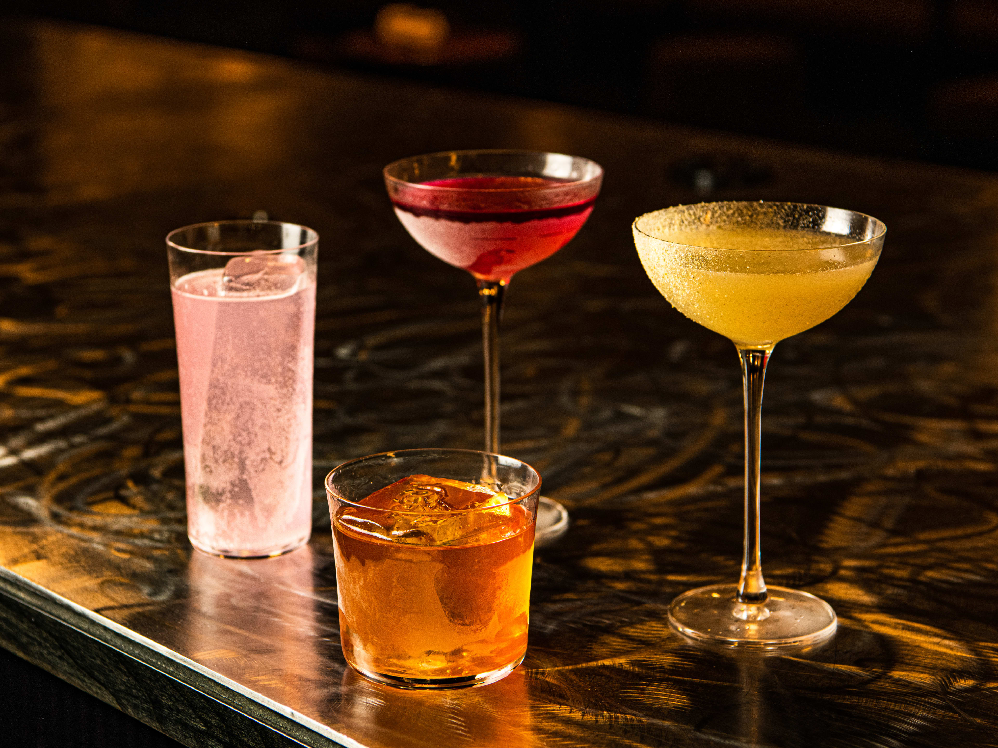 A group of four cocktails from Soma.