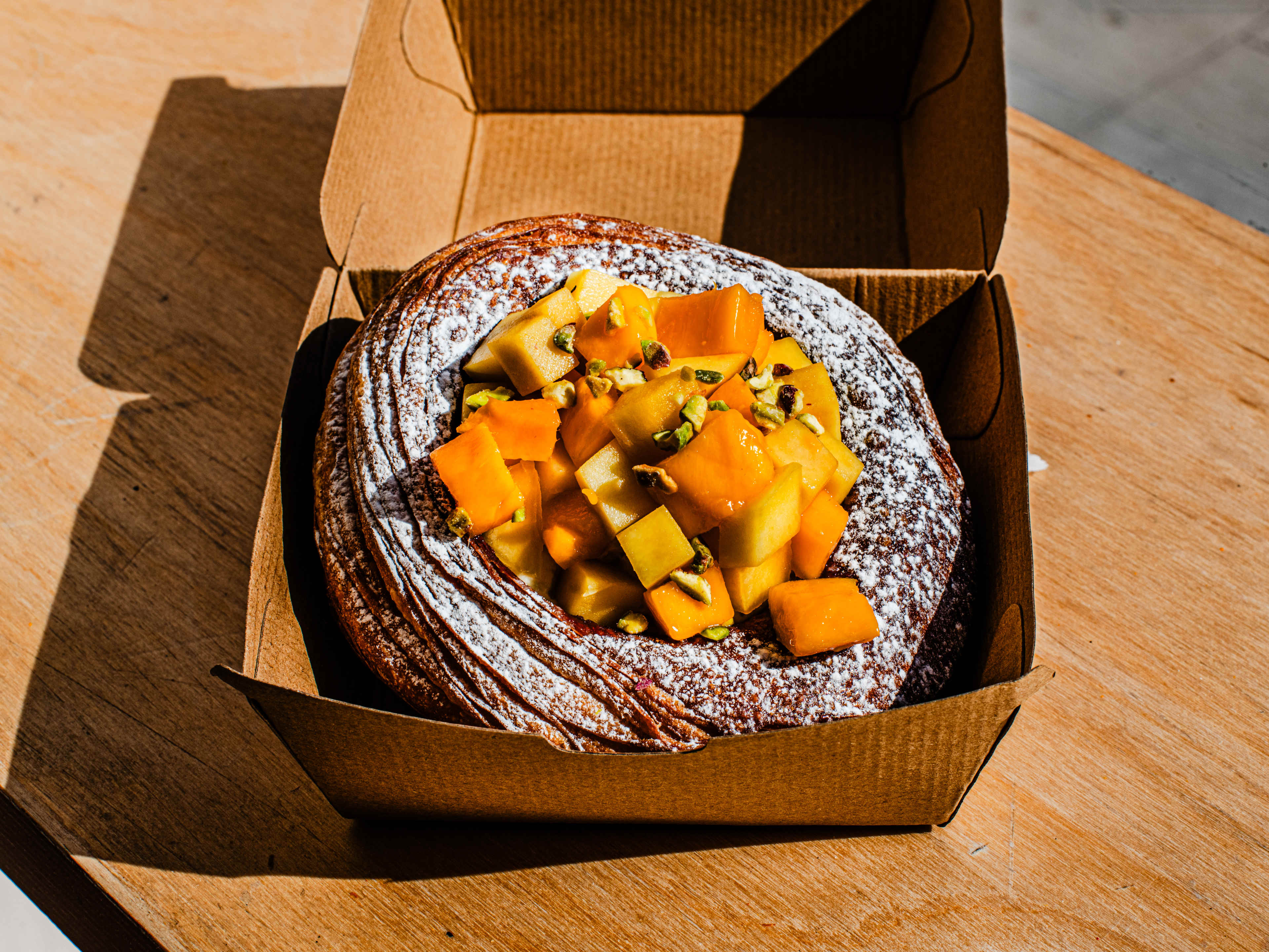 The pistachio and mango pastry at Suba Bakery