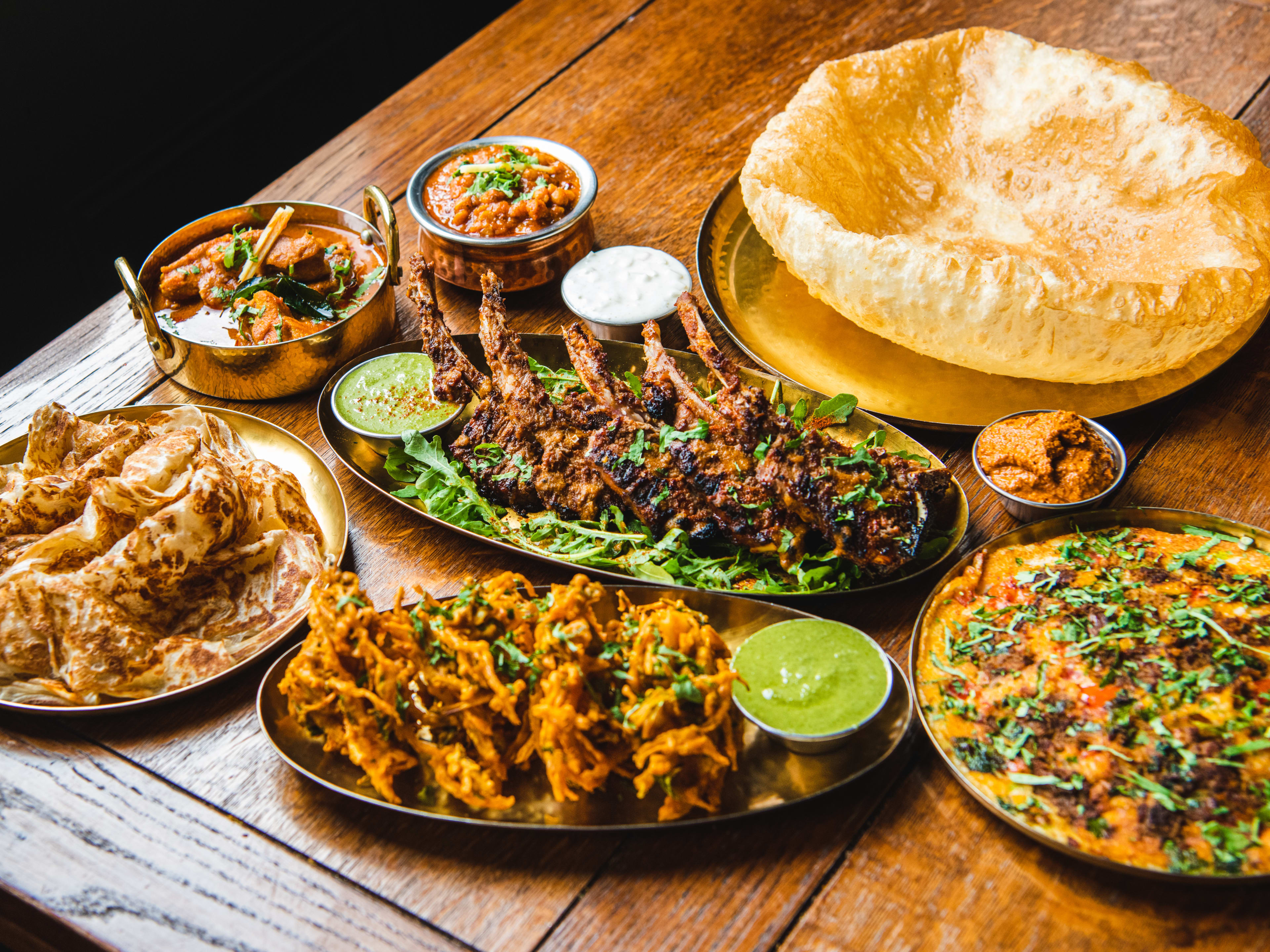 Spread of dishes from The Tamil Prince.