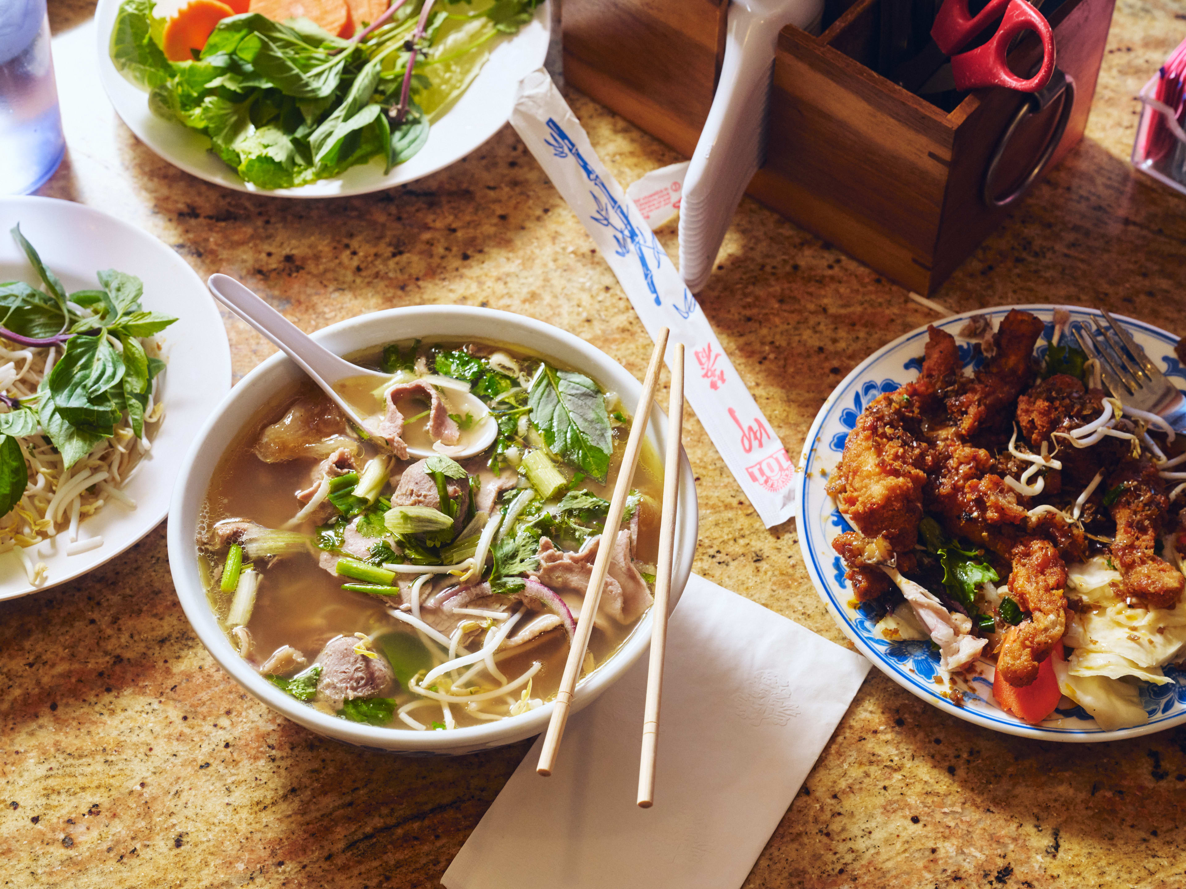 Spread of pho at Tan Dinh