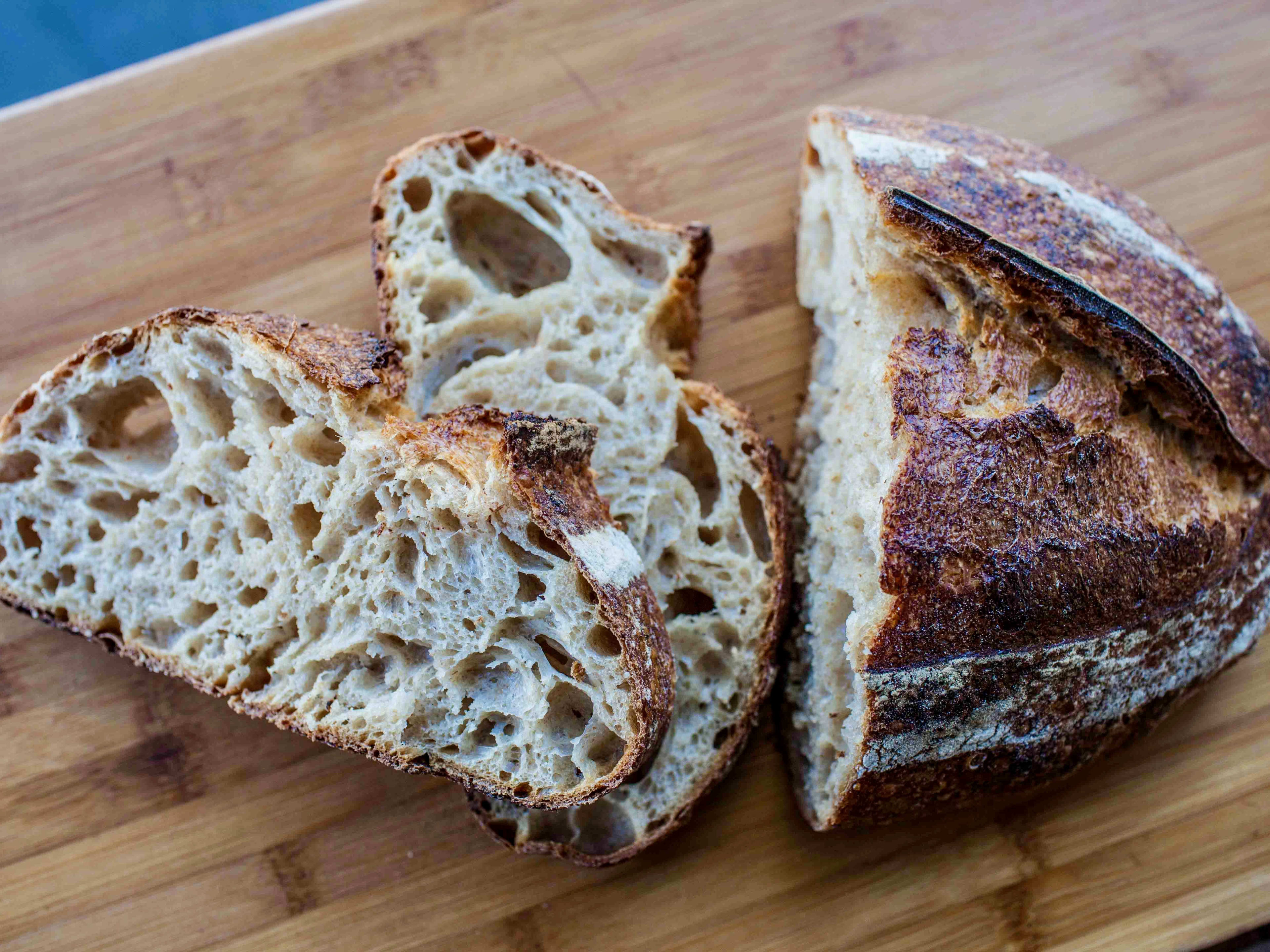 A country loaf with two slices cut out at Tartine Bakery in San Francisco.