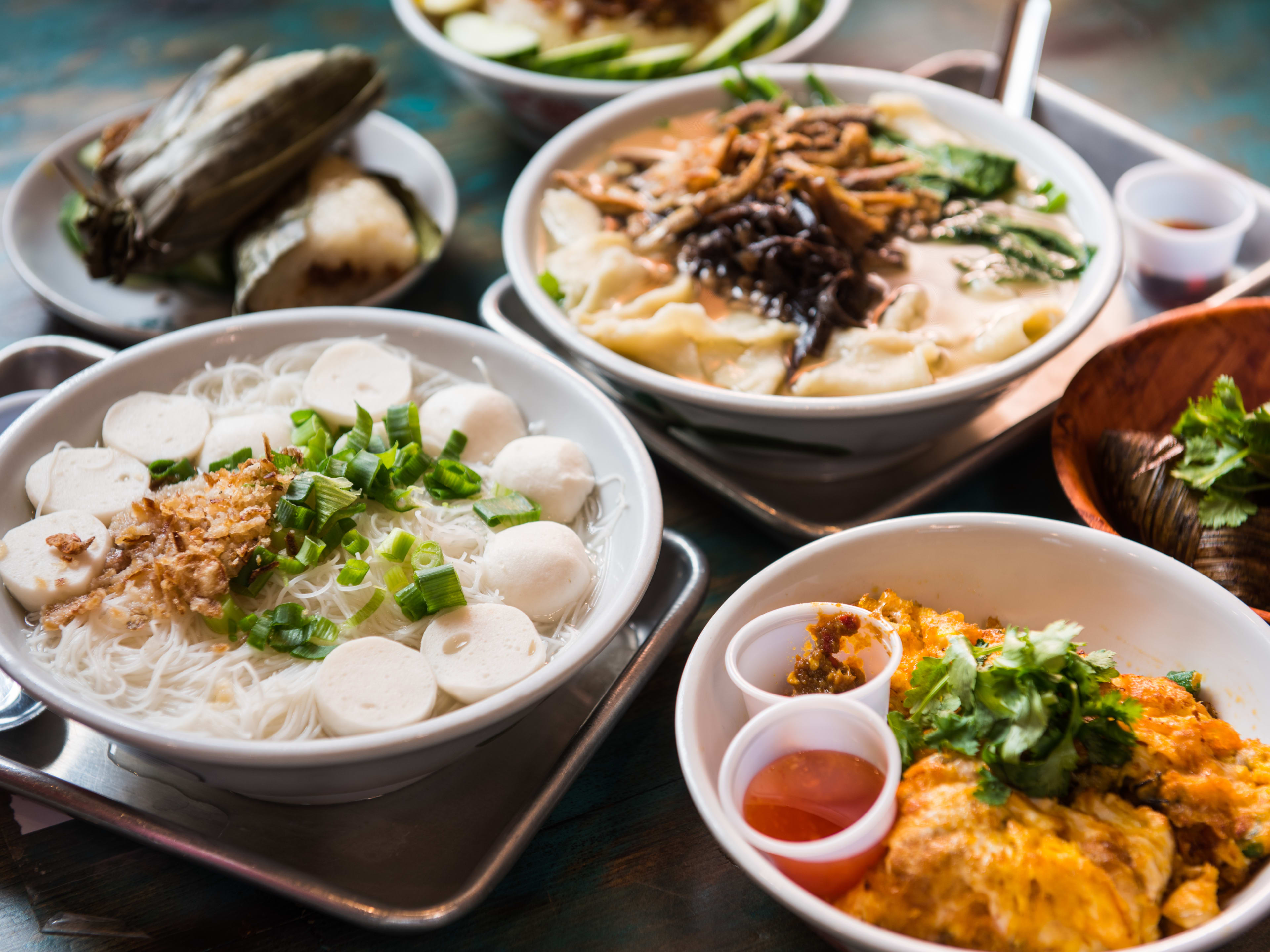 A spread of dishes from Kopitiam.