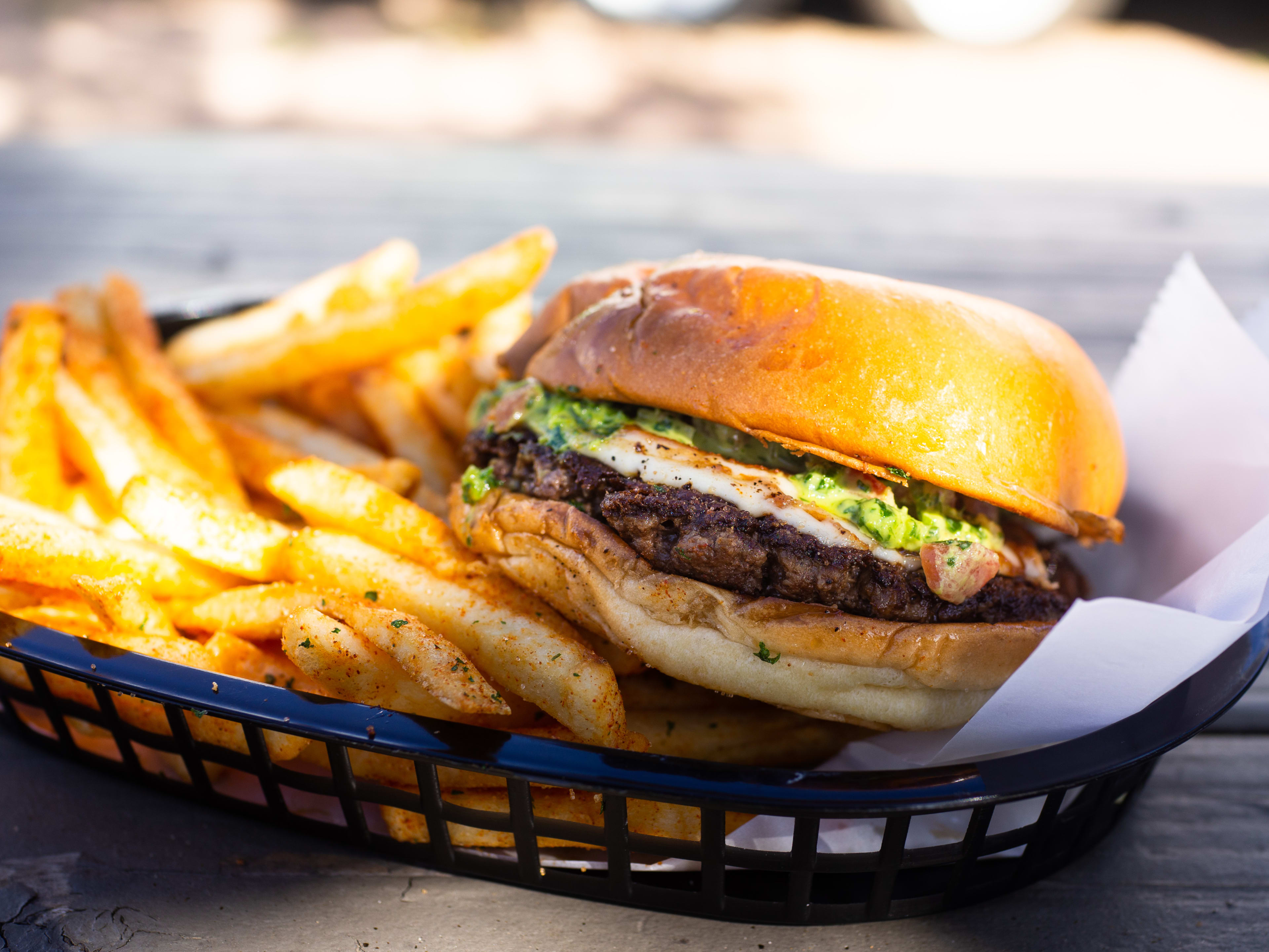 A burger and fries from That Burger.