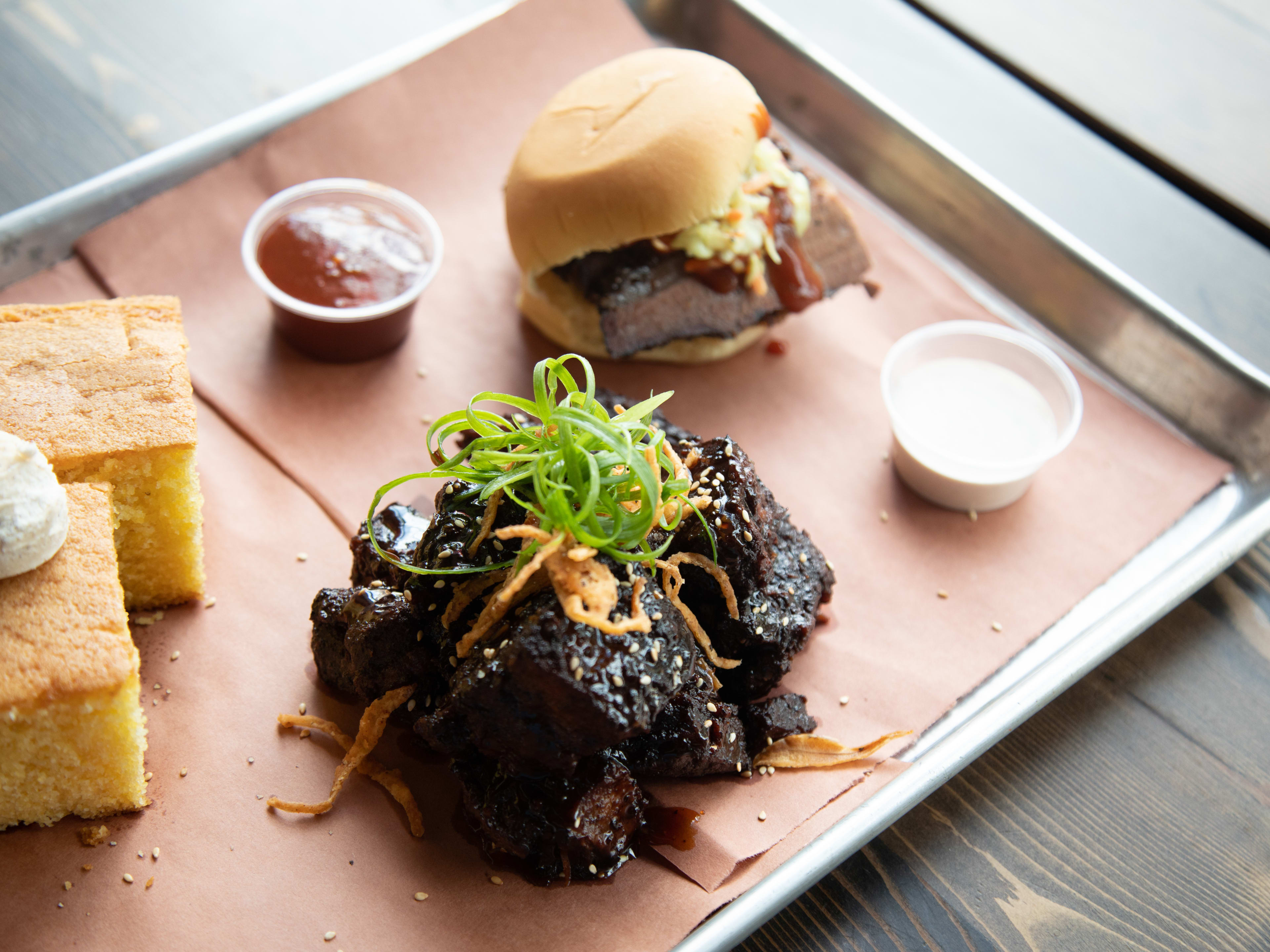 This is the maple burnt ends dish at The Lucky Well Incubator.