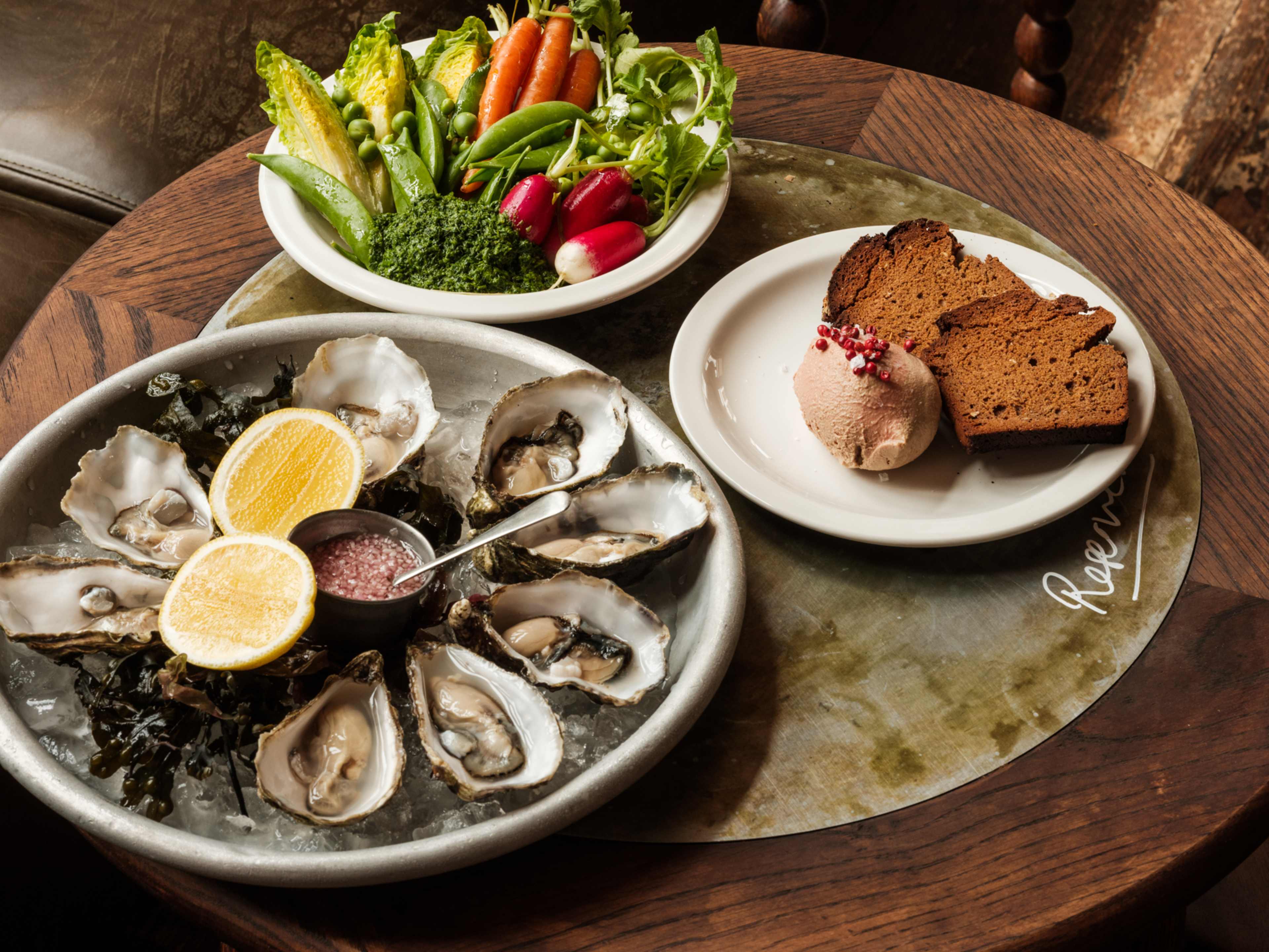 Oysters and radishes at The Hero