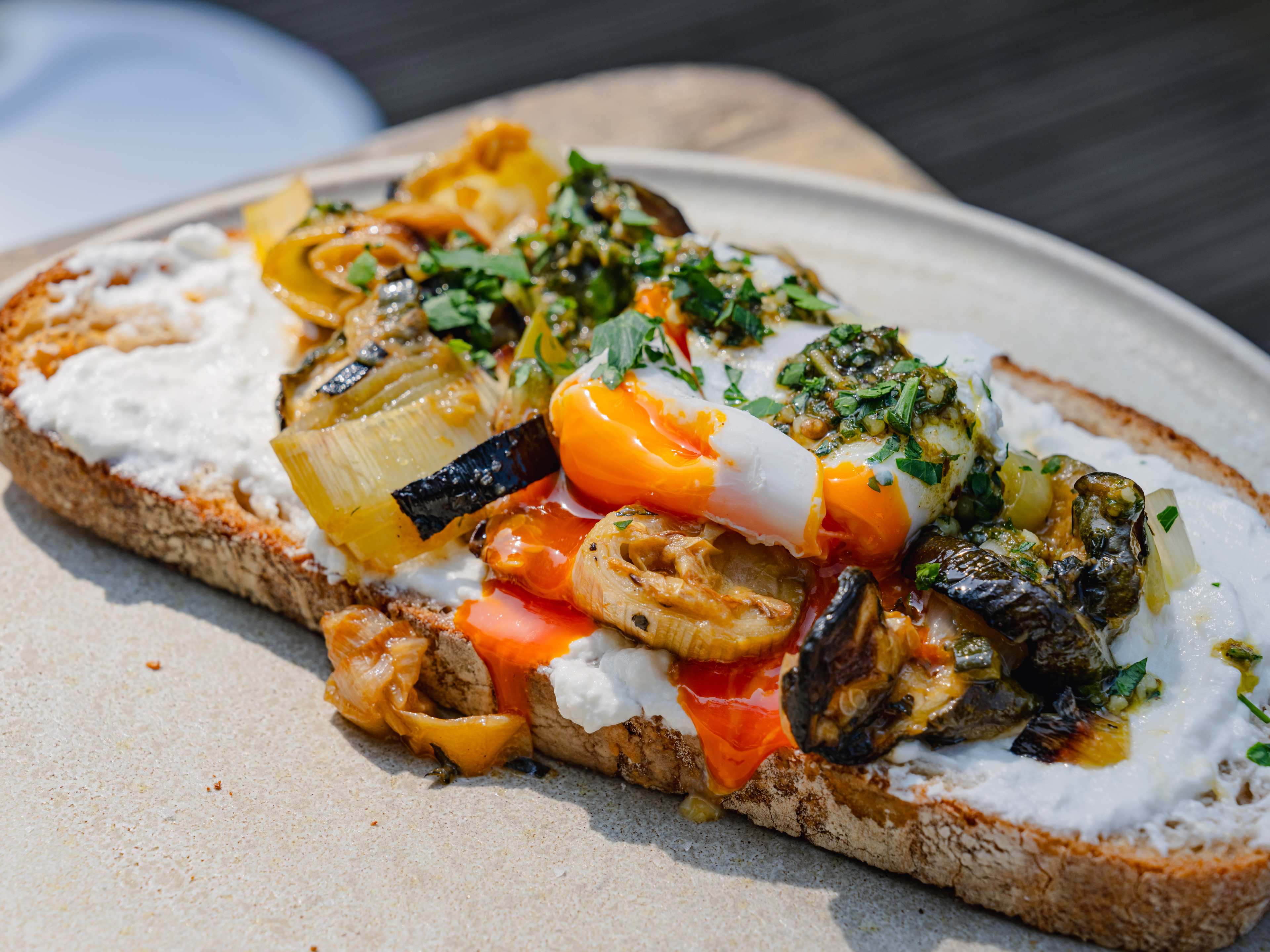 The toasted sourdough with a poached egg from The Allotment Kitchen.