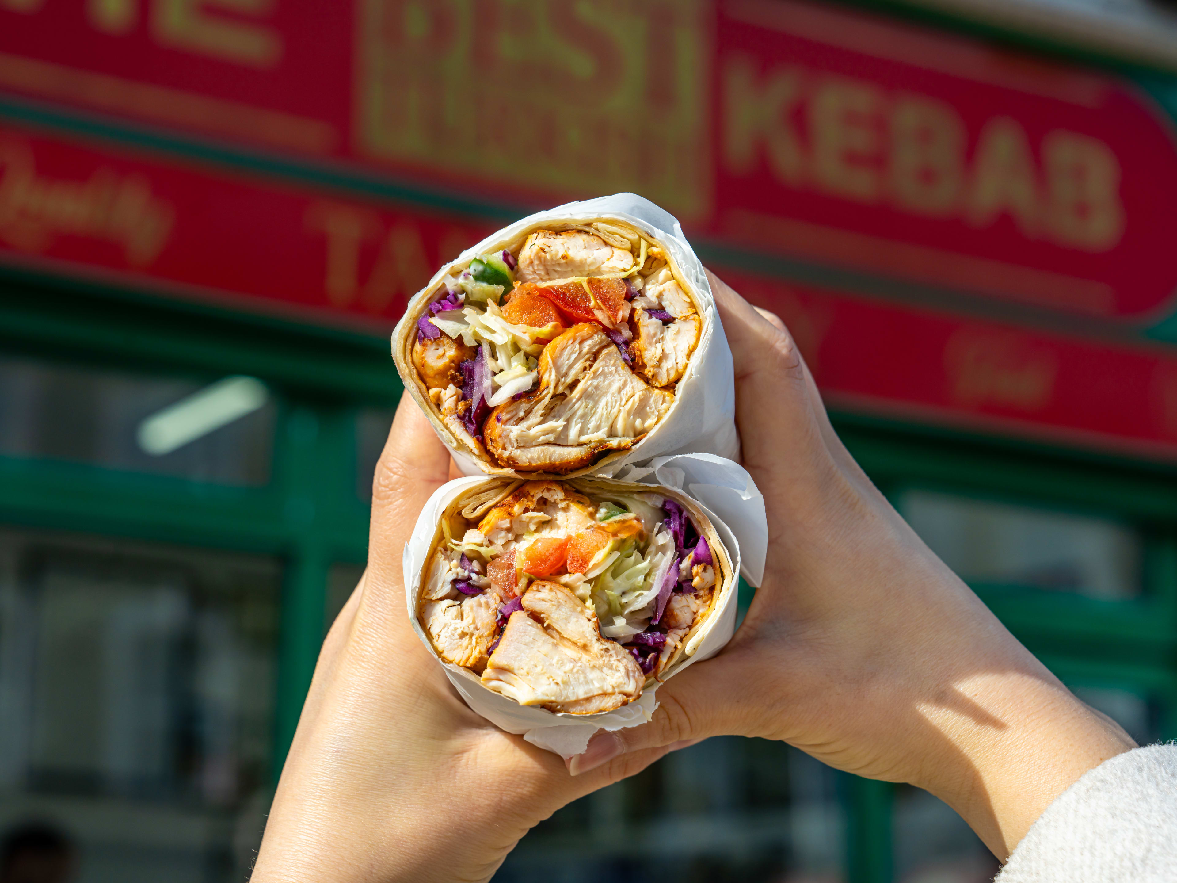 The chicken wrap at The Best Turkish Kebab.