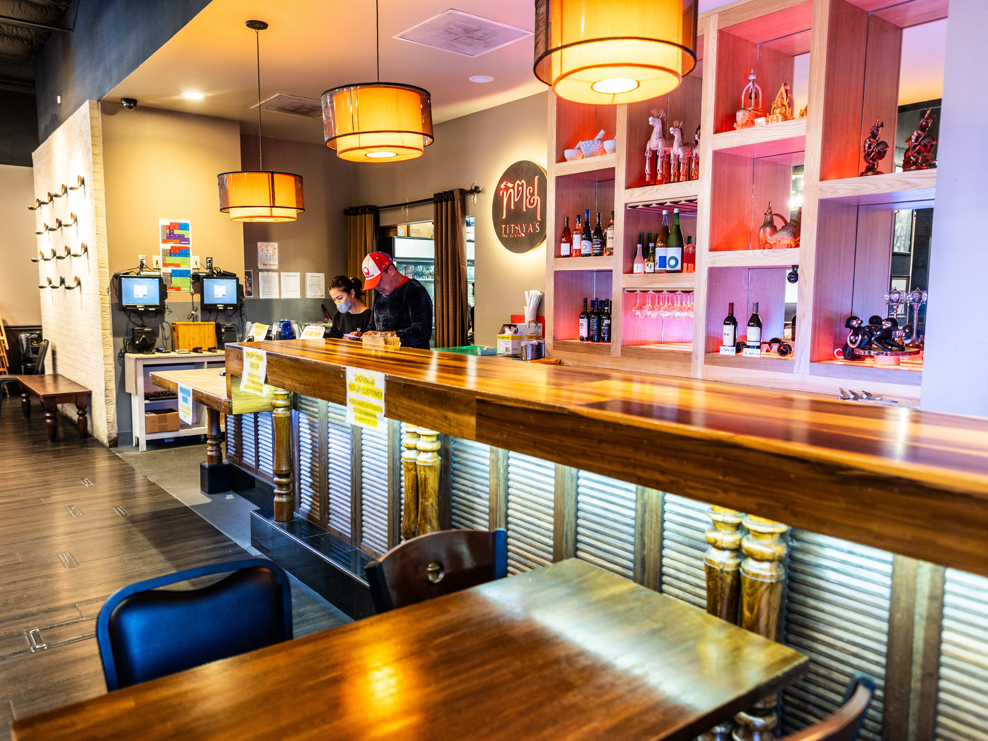 The interior bar and counter at Titaya's.