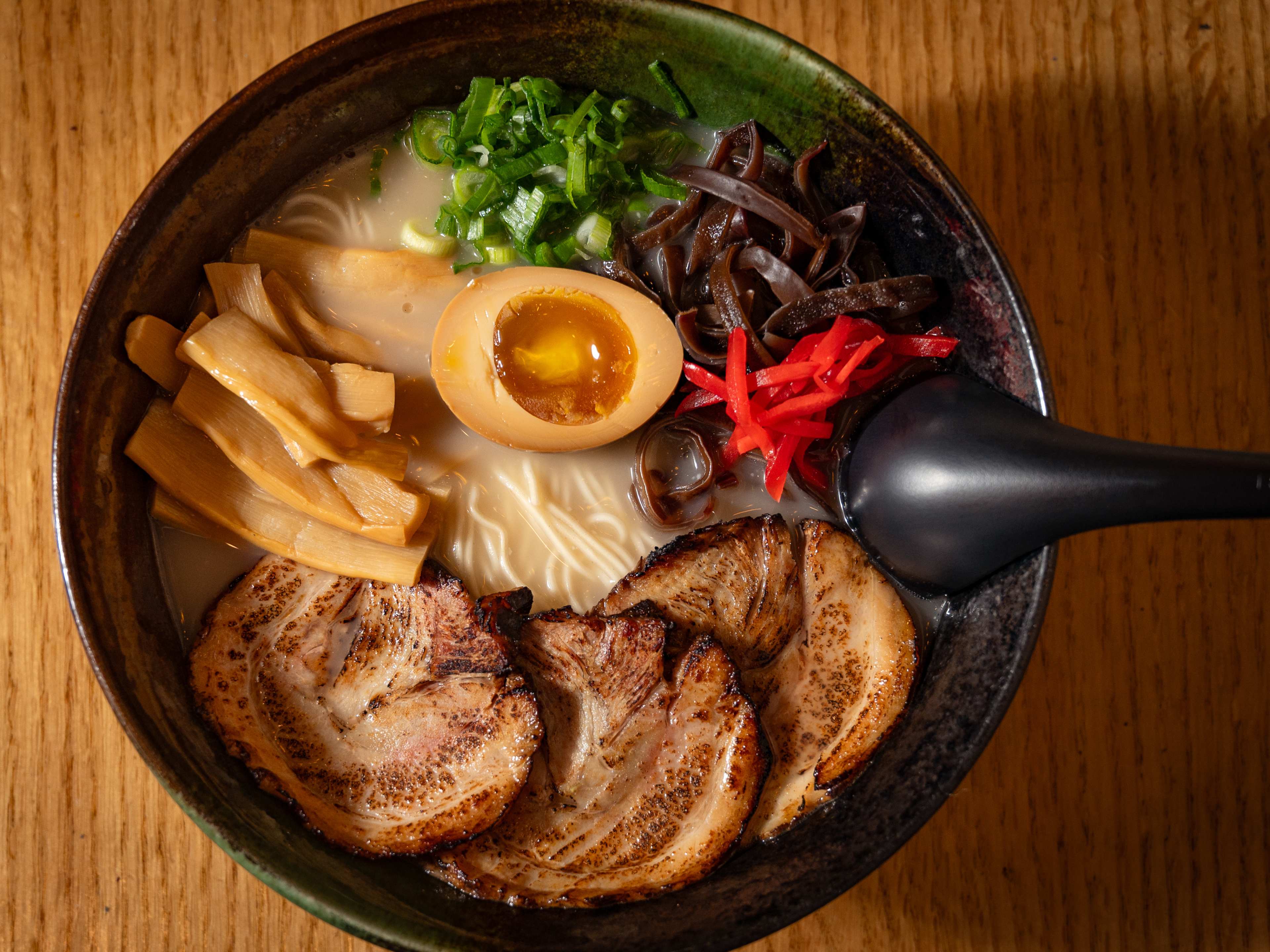 This is a bowl of ramen from Tomo Sushi & Ramen.