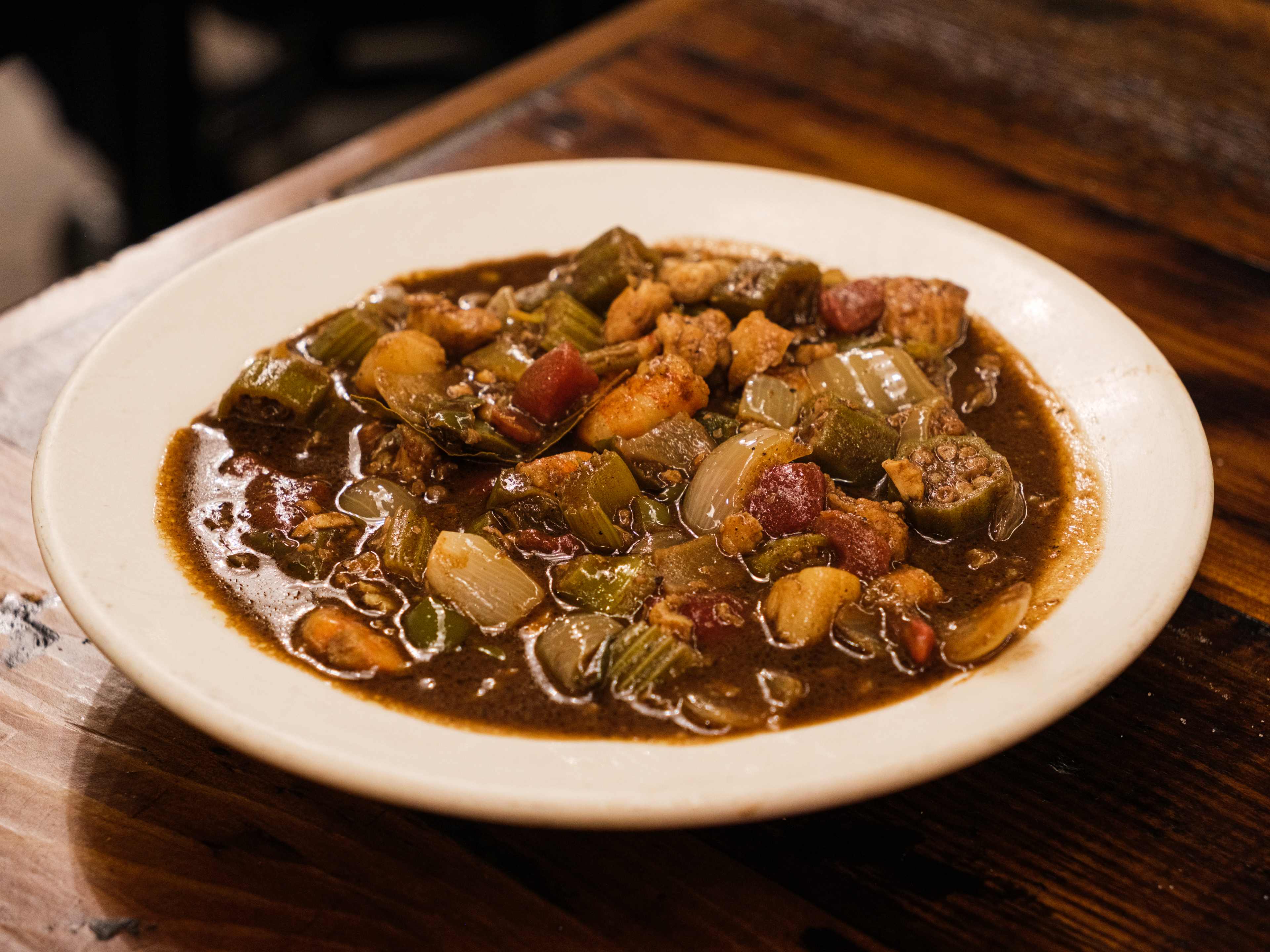 A bowl of gumbo from Treebeards.