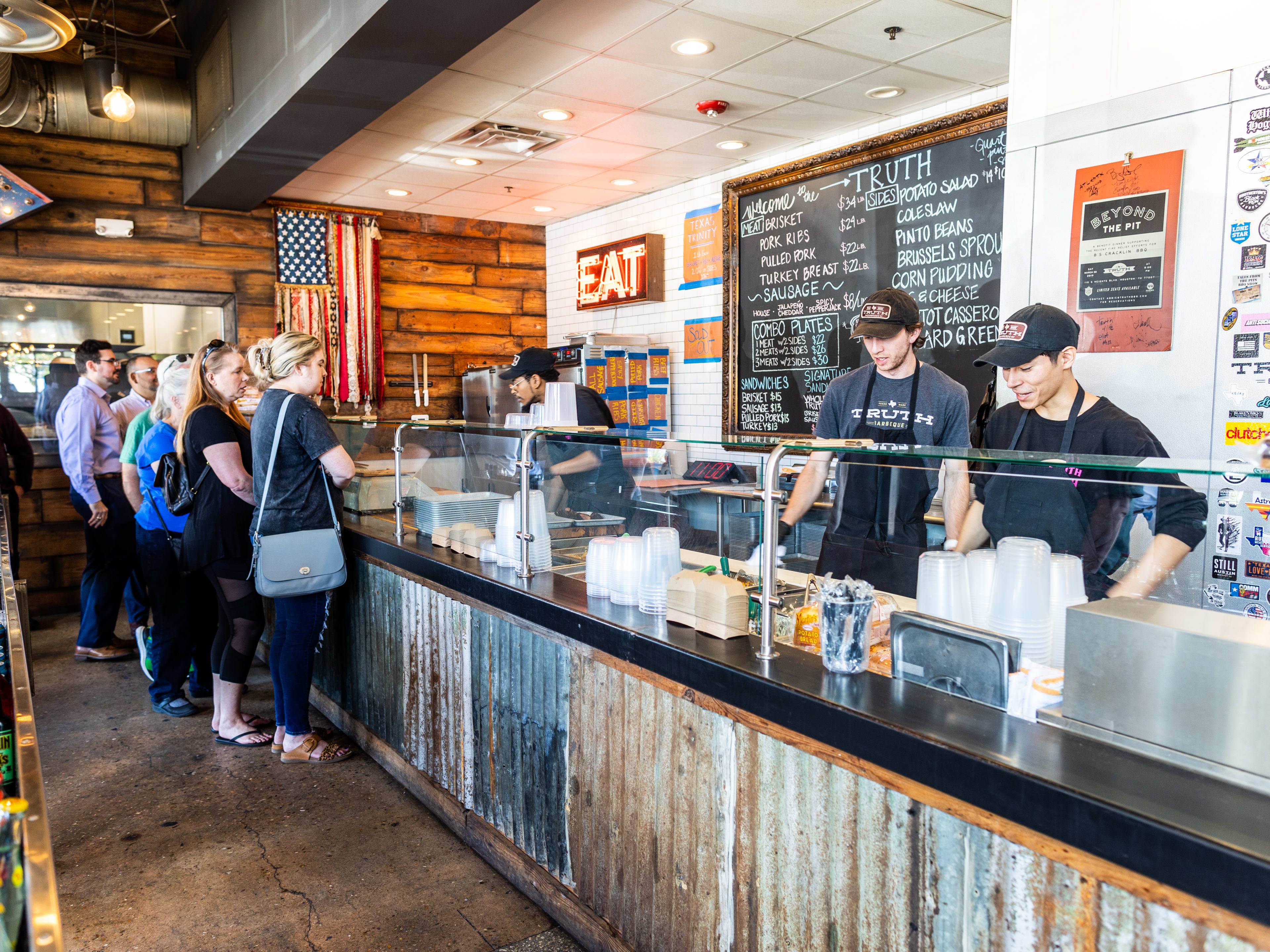 The order line at Truth BBQ.