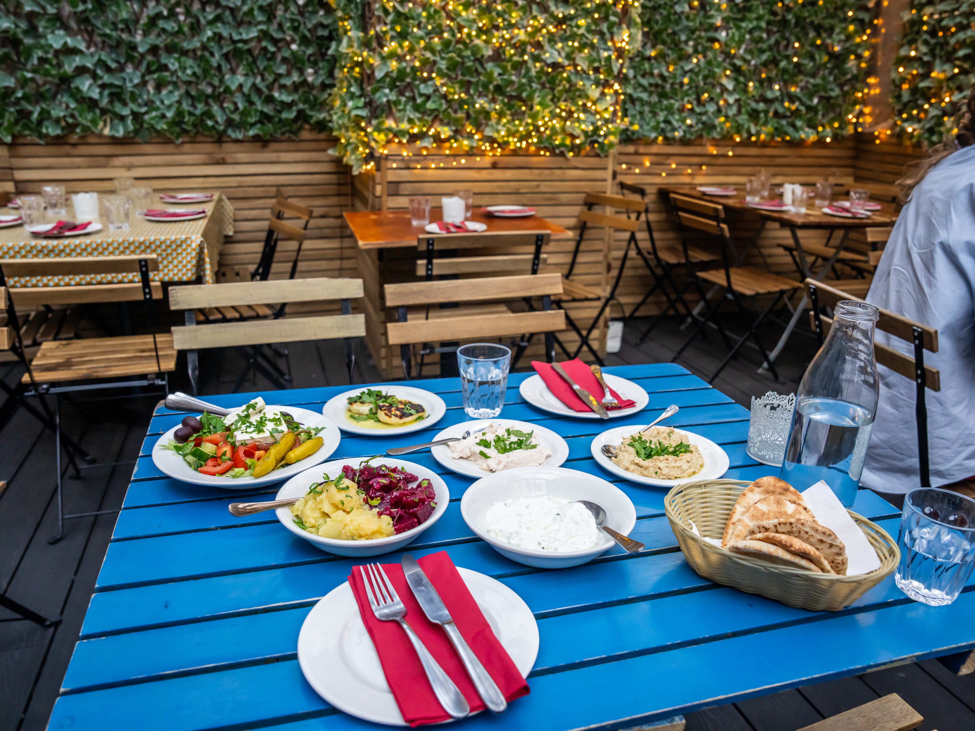 A spread of dishes from Tsiakkos & Charcoal.