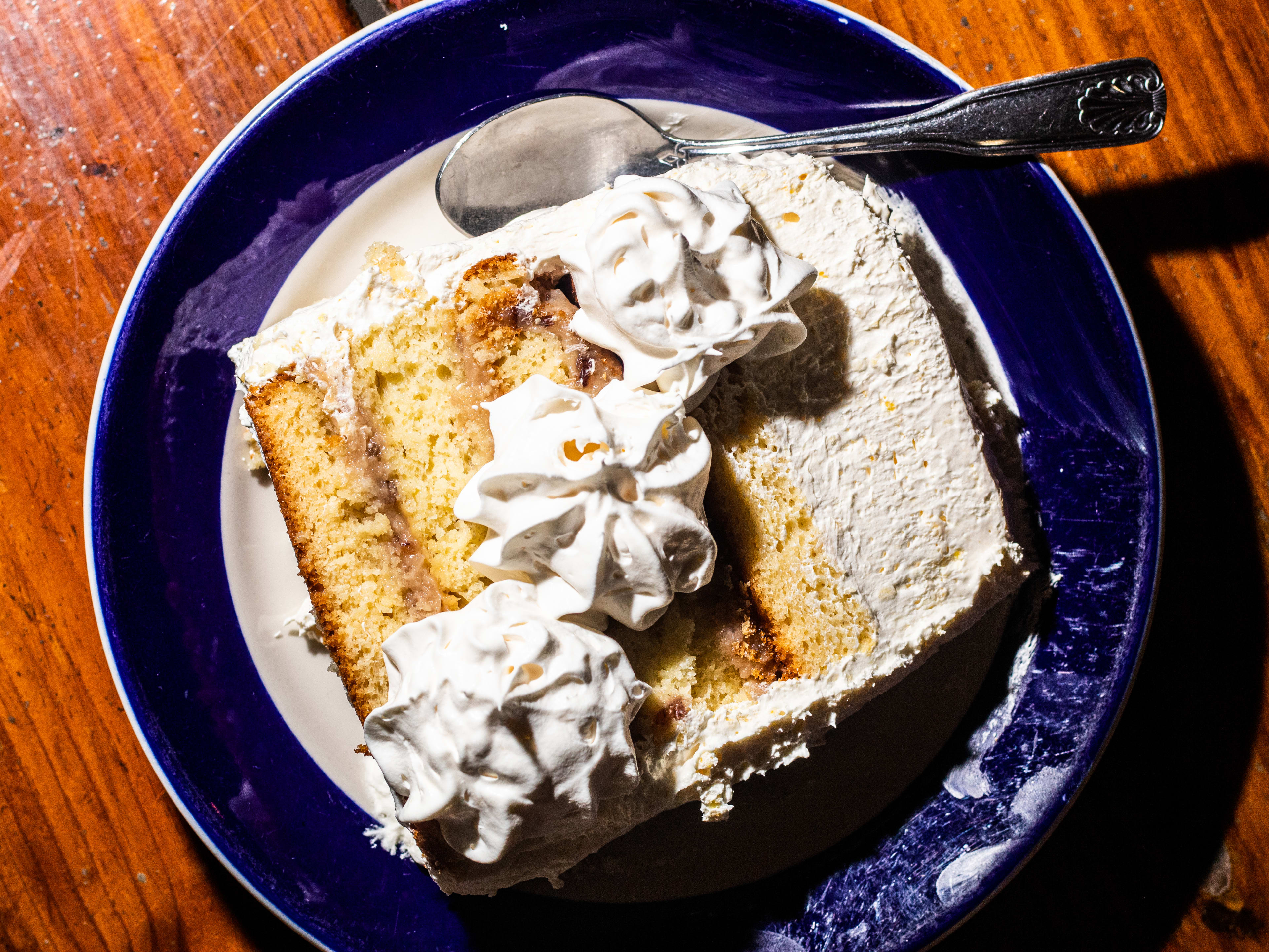 A slice of coconut cake.