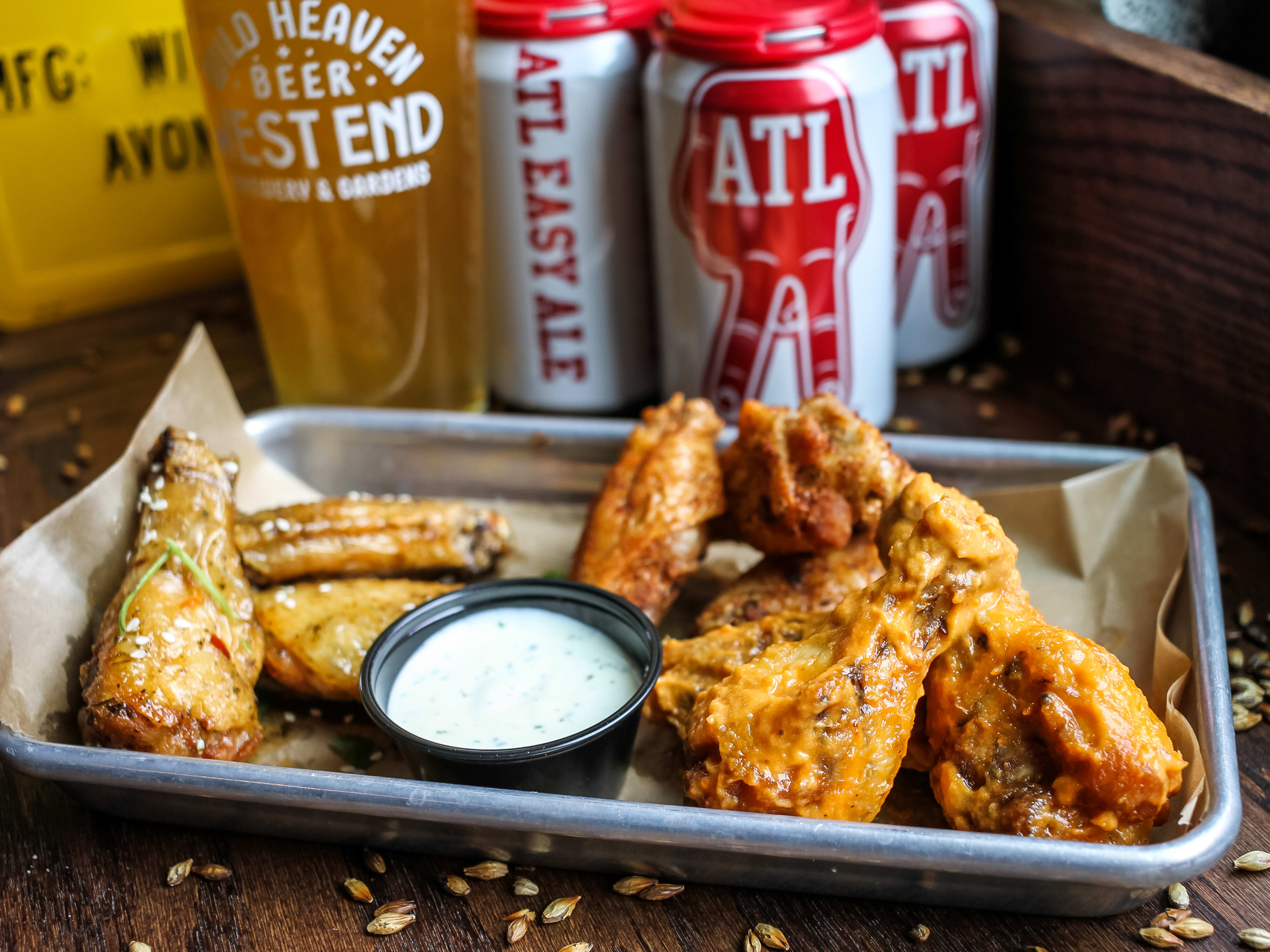 wings with beer cans