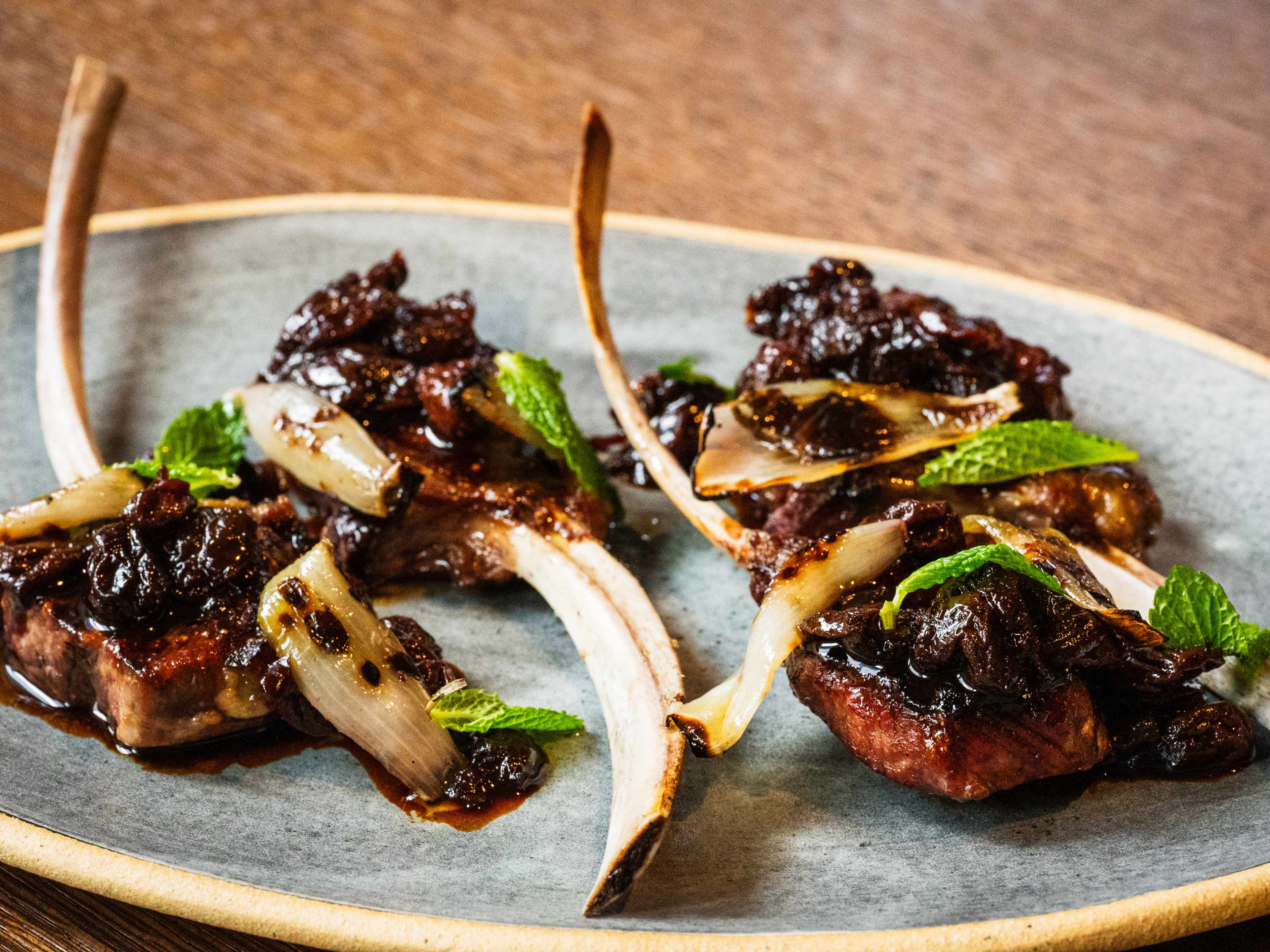 The smoked cherry lamb chops from Zou Zou's.