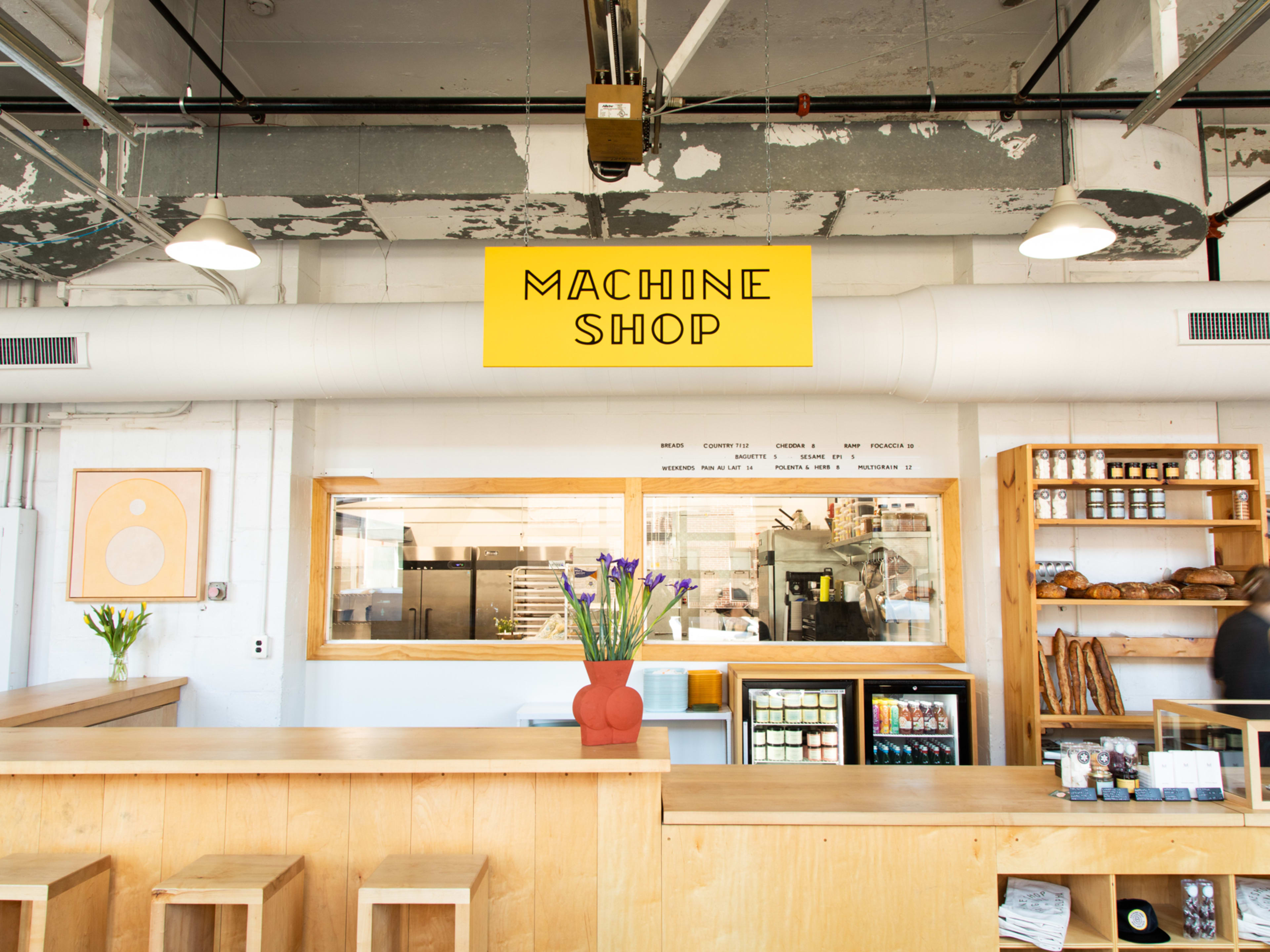 This is front counter at Machine Shop Boulangerie.