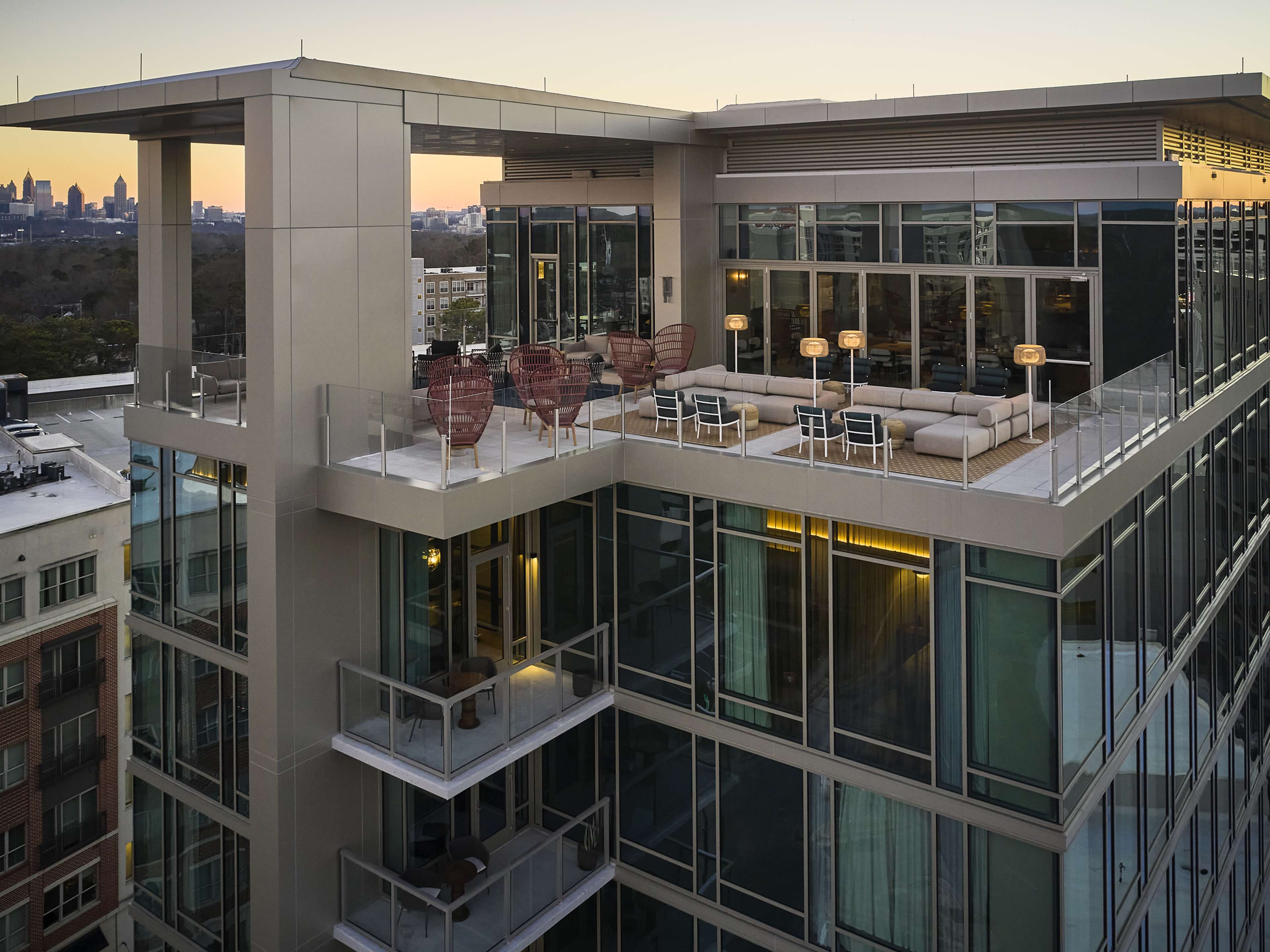 An aerial view of the Tesserae rooftop.