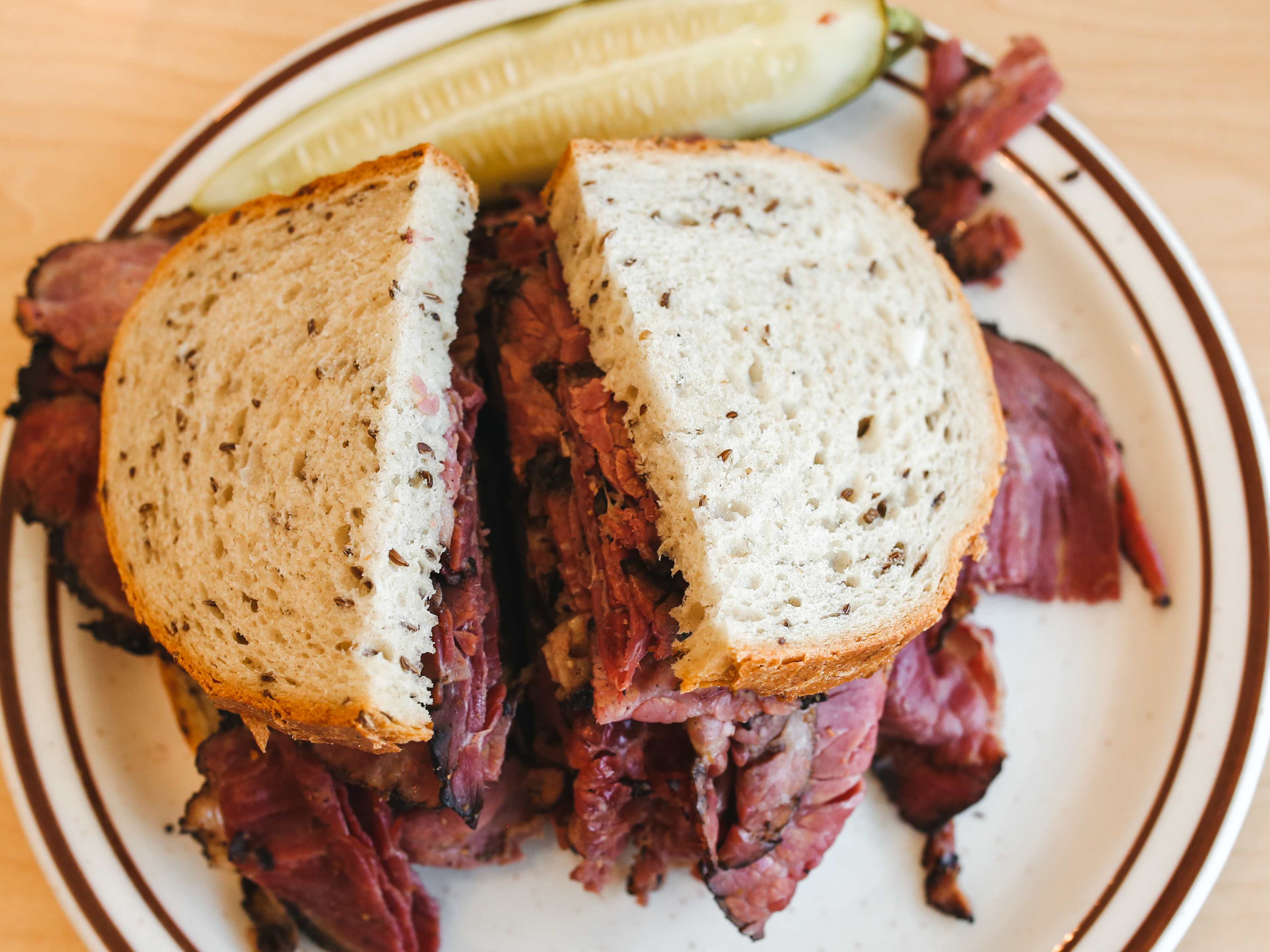 A pastrami sandwich from Manny’s.