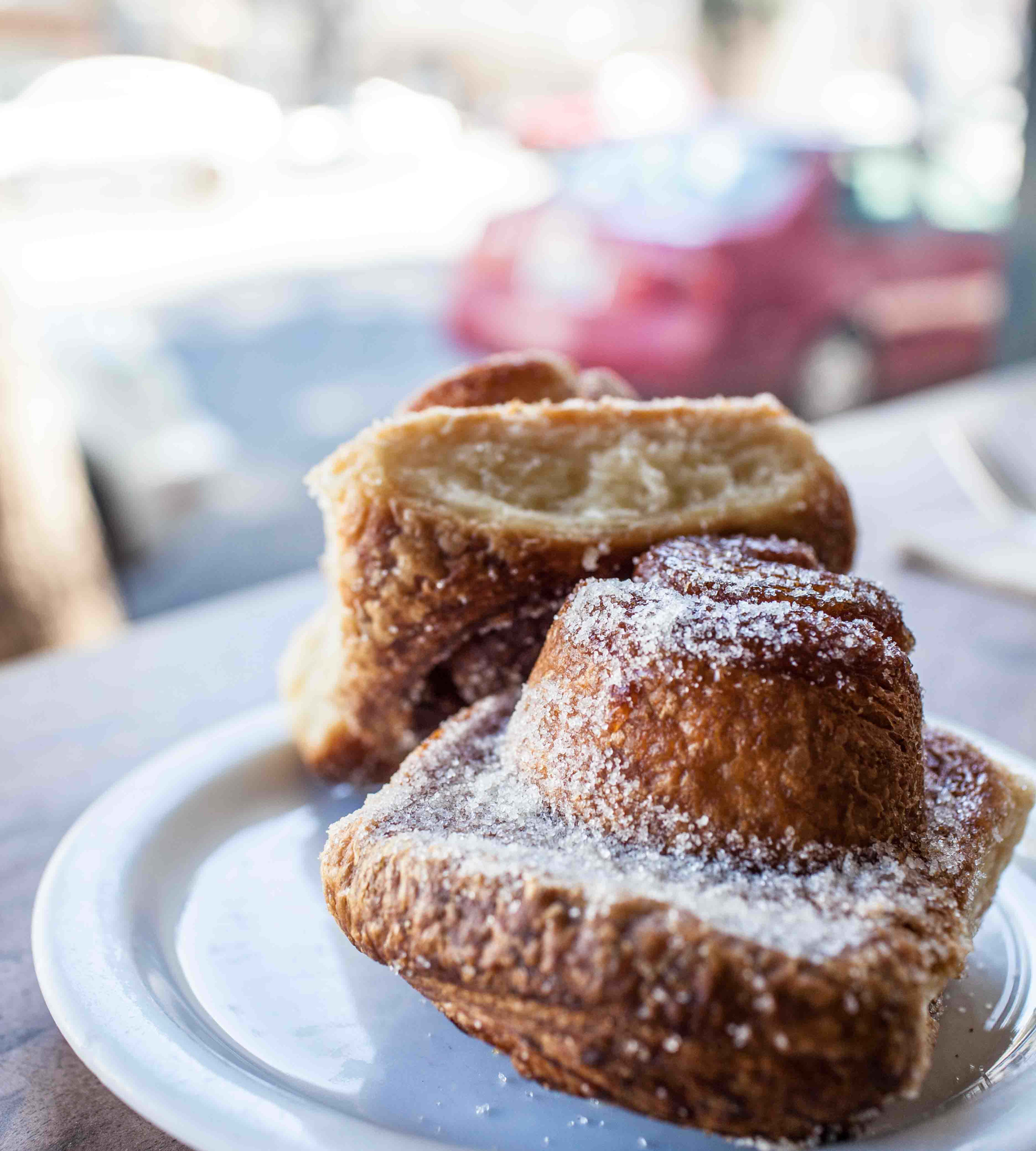 Two morning buns at Tartine Bakery in San Francisco.