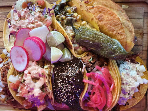 Tacos and beer by Aimee Rizzo