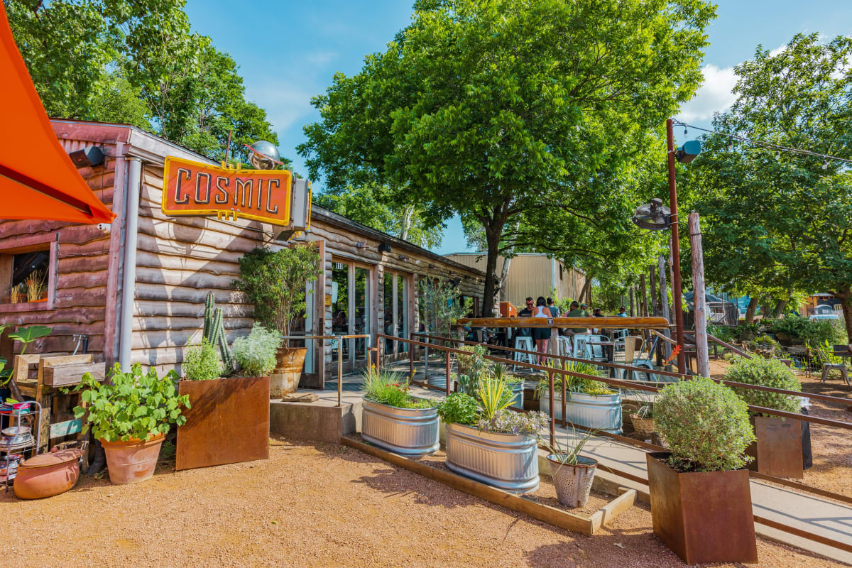 Cosmic Coffee + Beer Garden Review South Congress Austin The