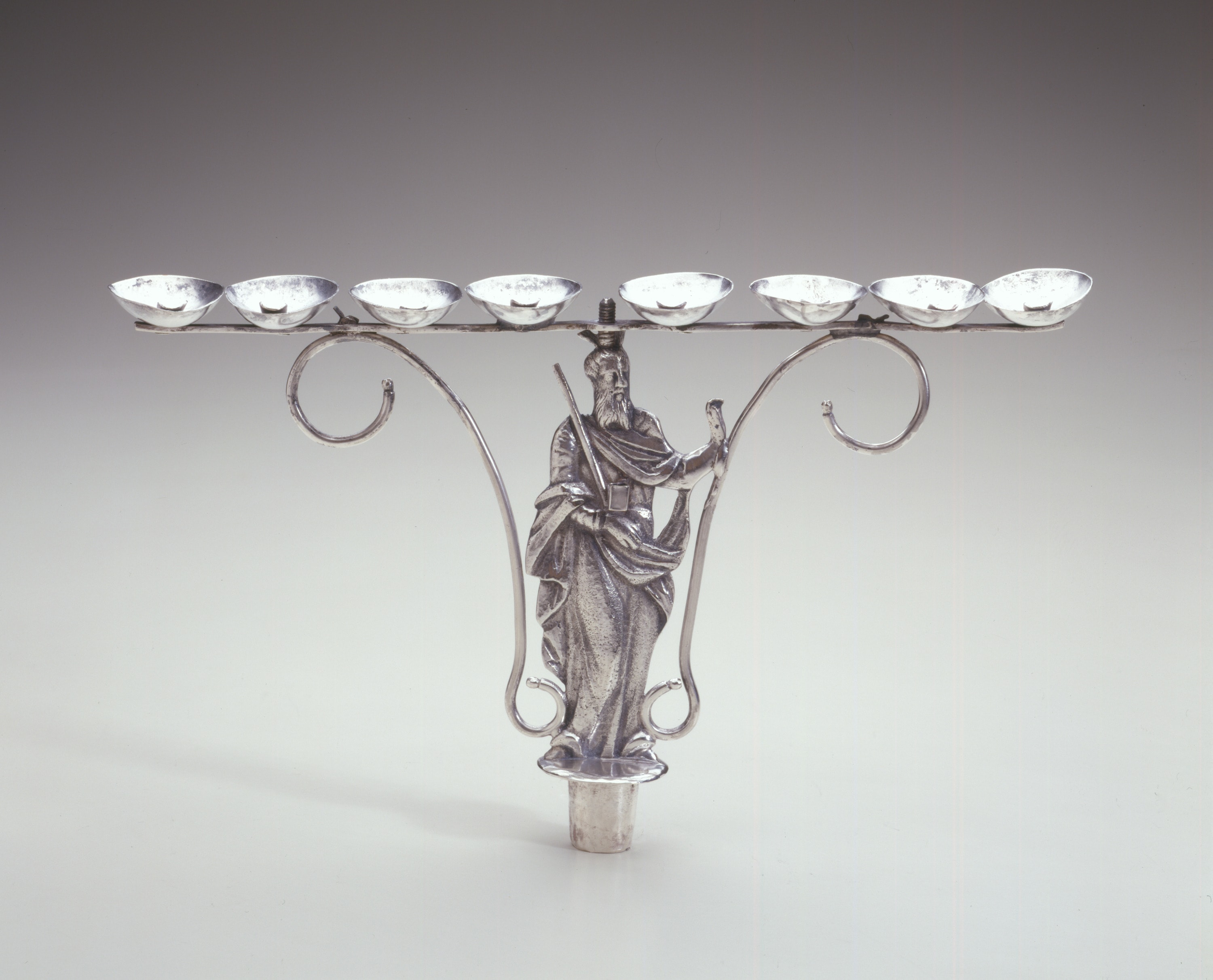 Fridericus Becker Jr., Hanukkah Lamp Converter, Silver: hand-worked and cast, 1839