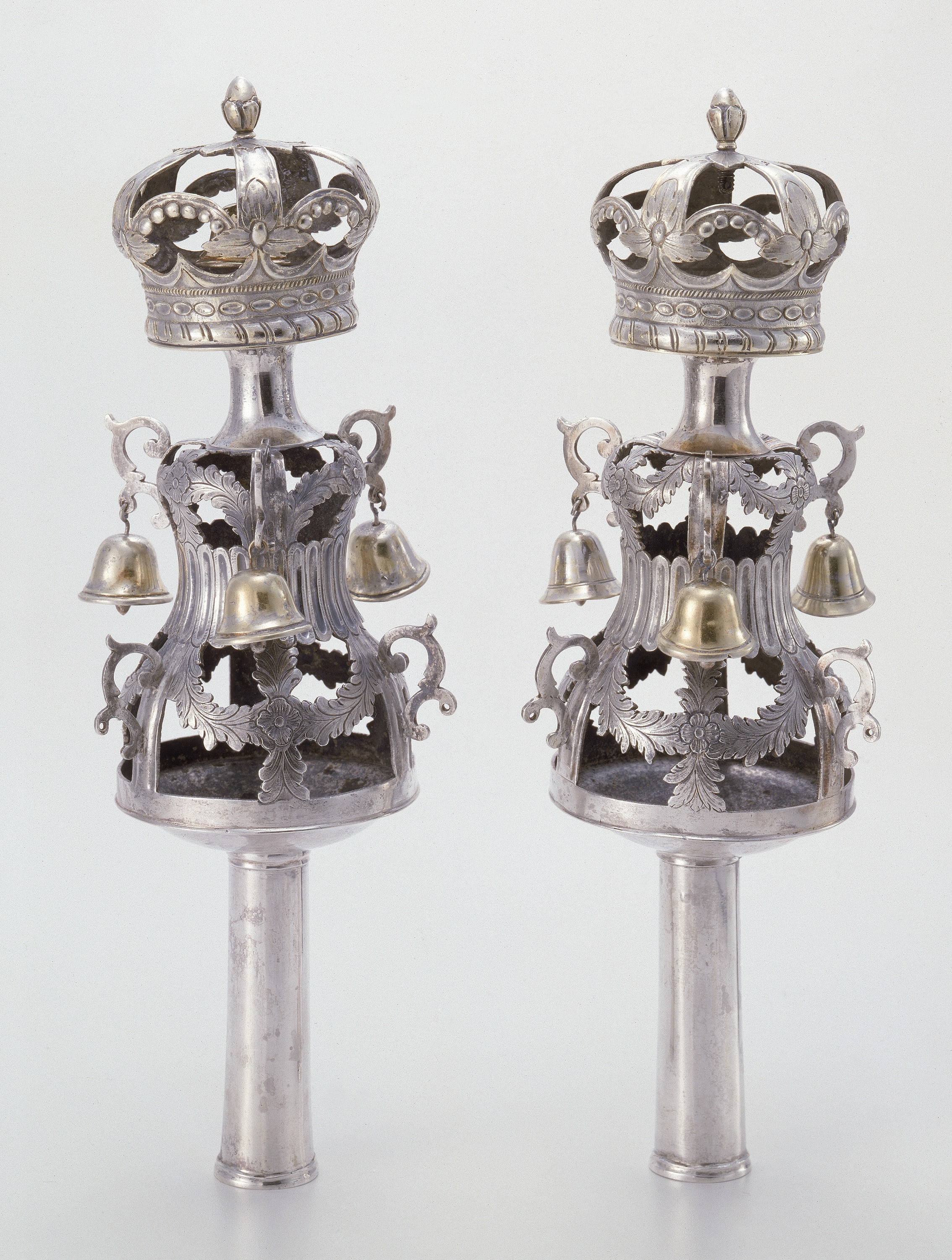 Torah Finials, Silver: chased, pierced, cast, and parcel-gilt, early 19th century