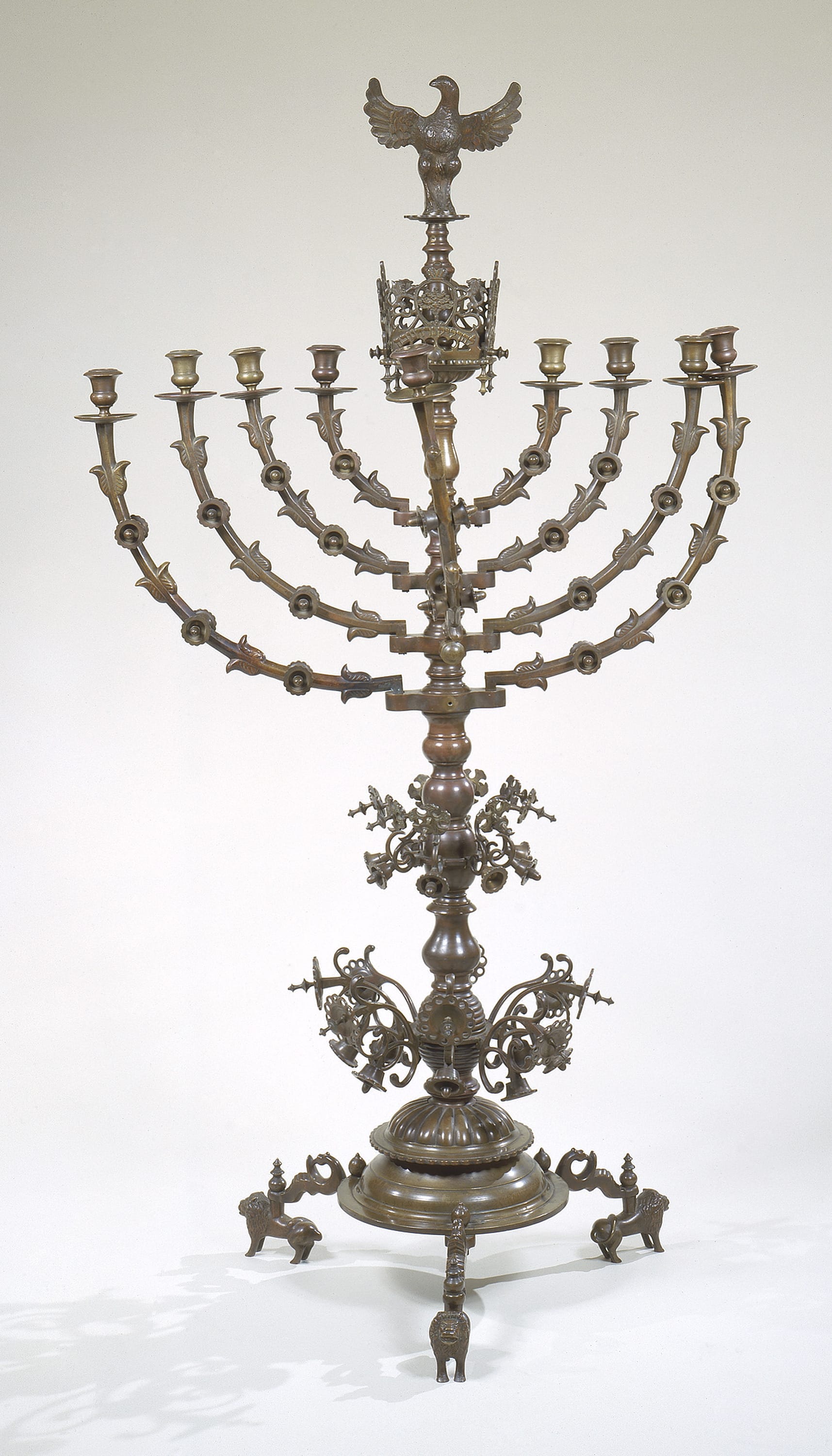 Hanukkah Lamp, Copper alloy: cast, second half 18th century