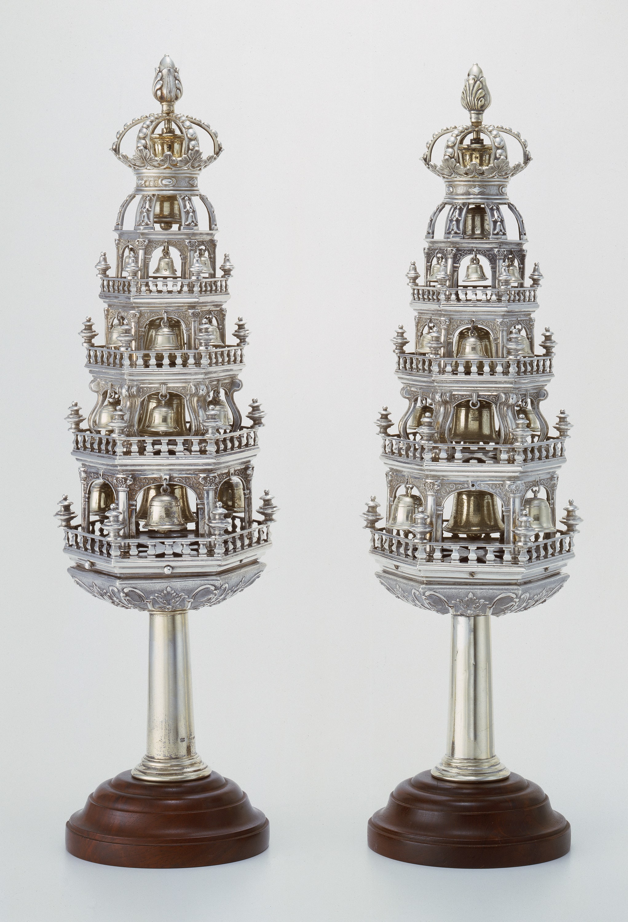 Joseph & Horace Savory, Torah Finials, Silver: chased, cast, and gilt, 1888