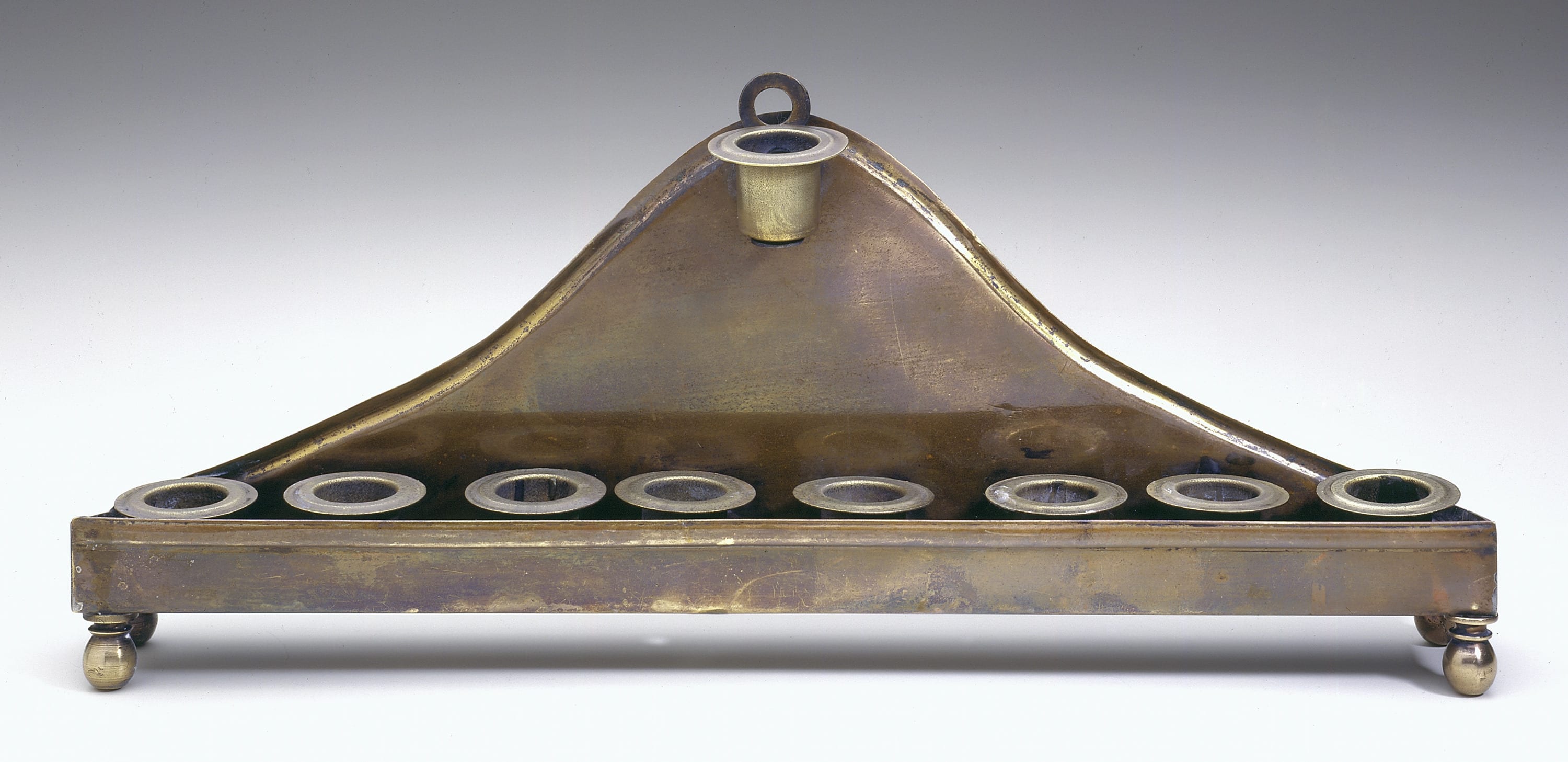 Hanukkah Lamp, Copper alloy: hand-worked and cast, late 19th-20th century (?)