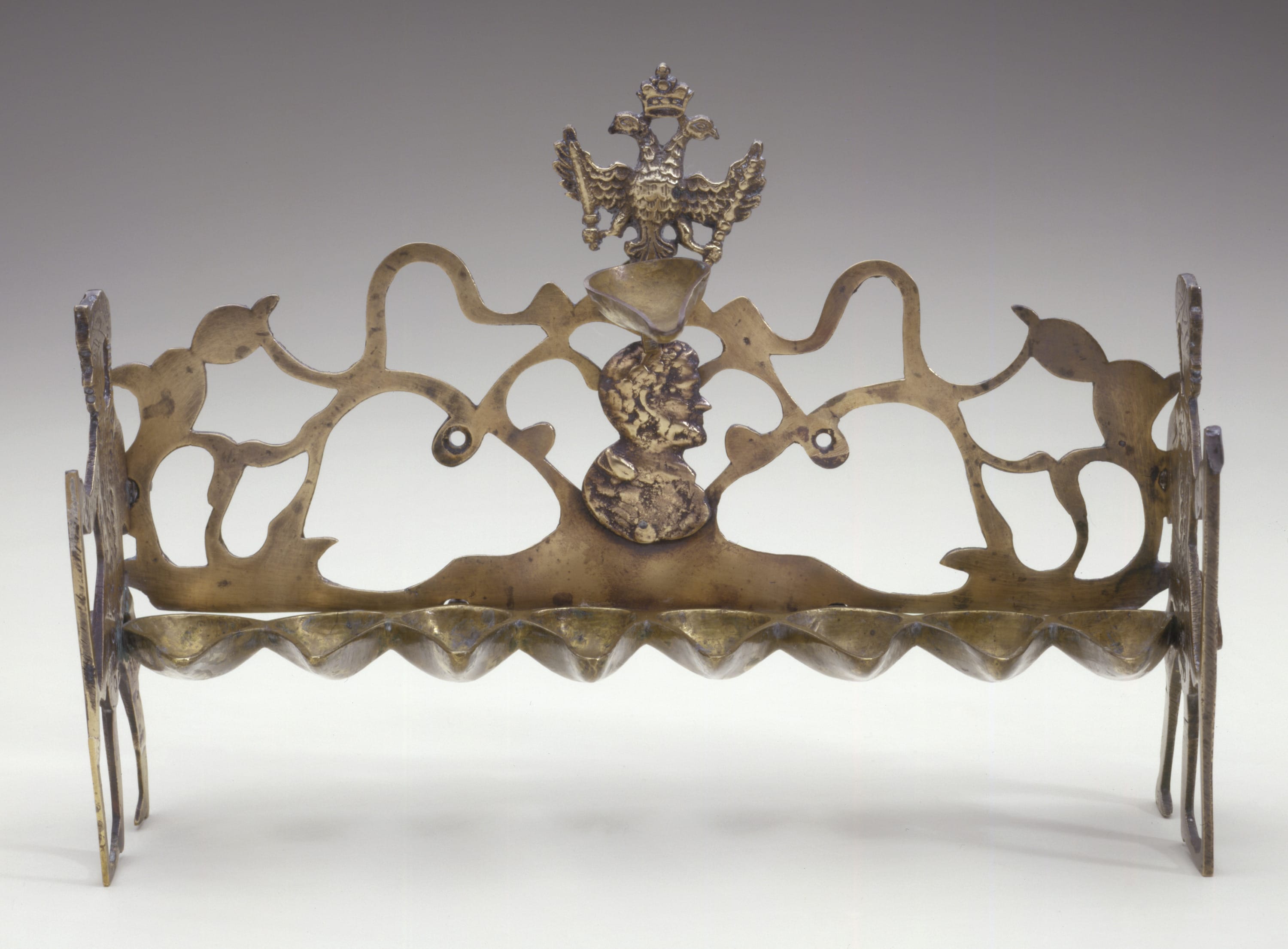 Hanukkah Lamp, Copper alloy: cast and appliqué, second half 19th century (?)